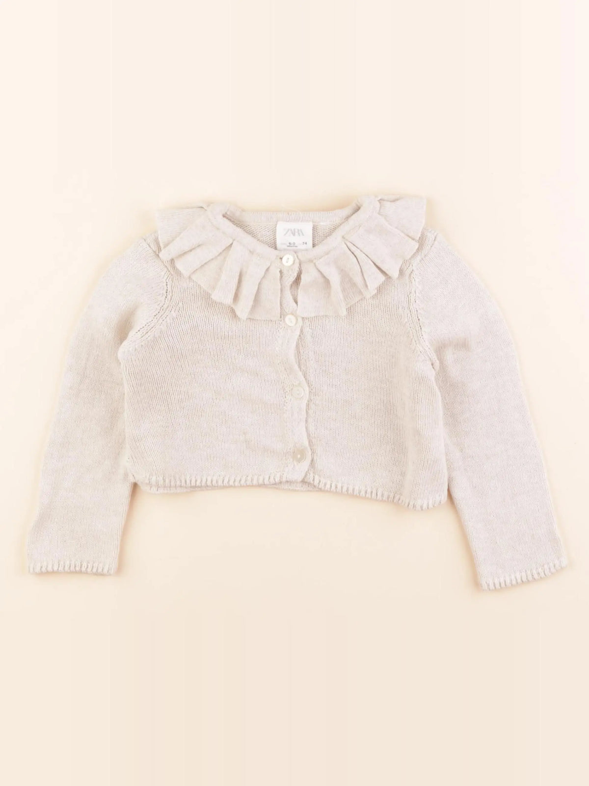 Zara - gilet beige - 6/9 mois