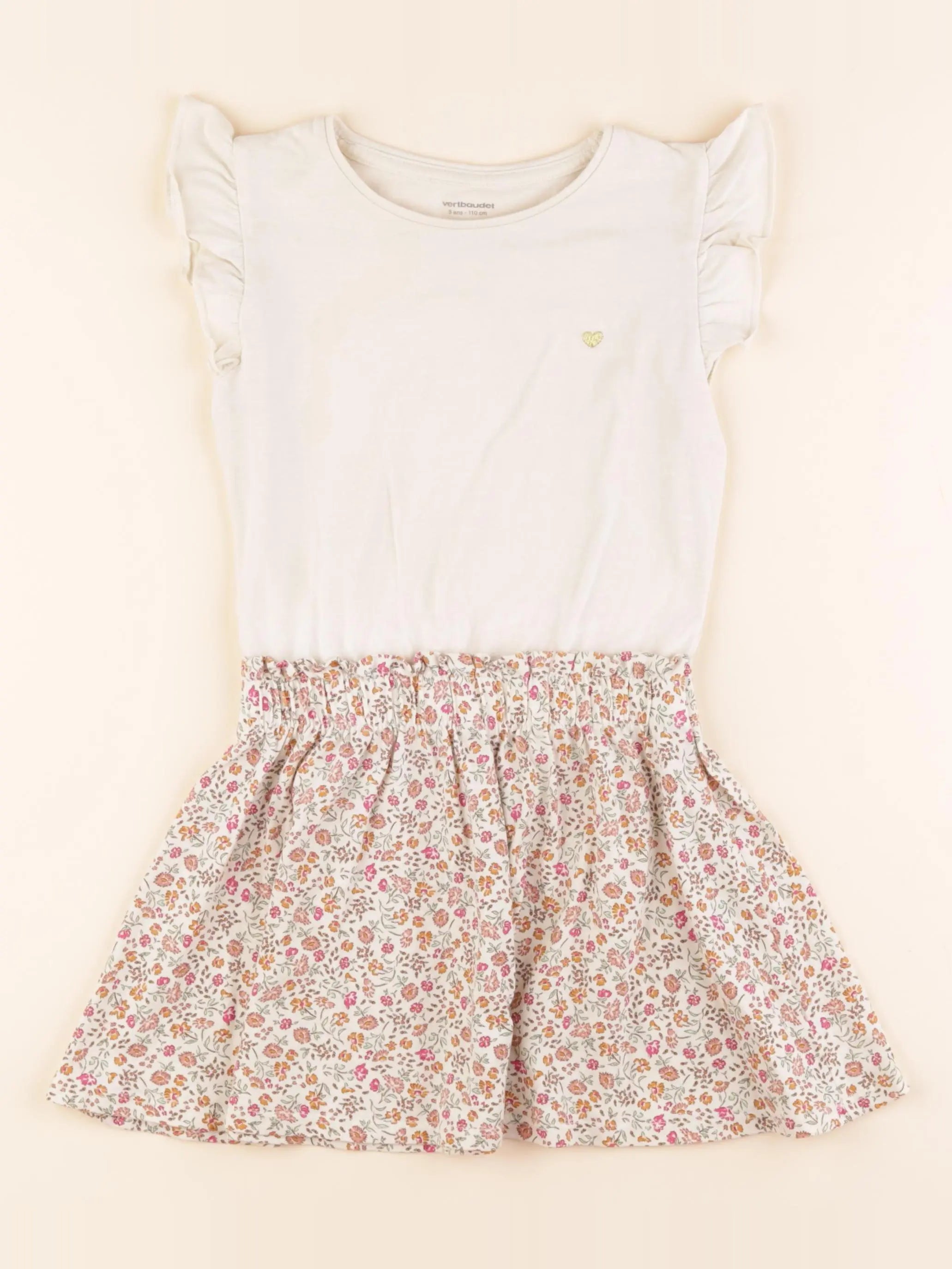 Vertbaudet - robe beige - 5 ans