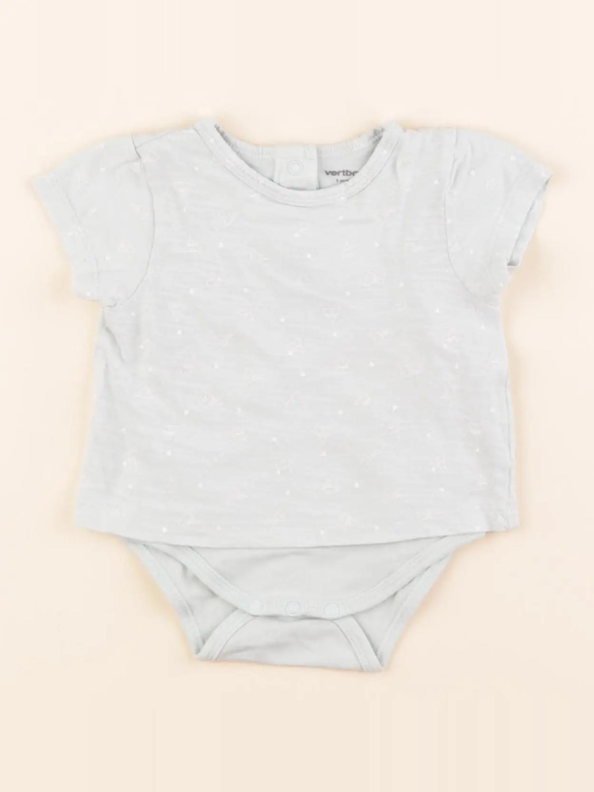 Vertbaudet - body tee-shirt bleu - 1 mois