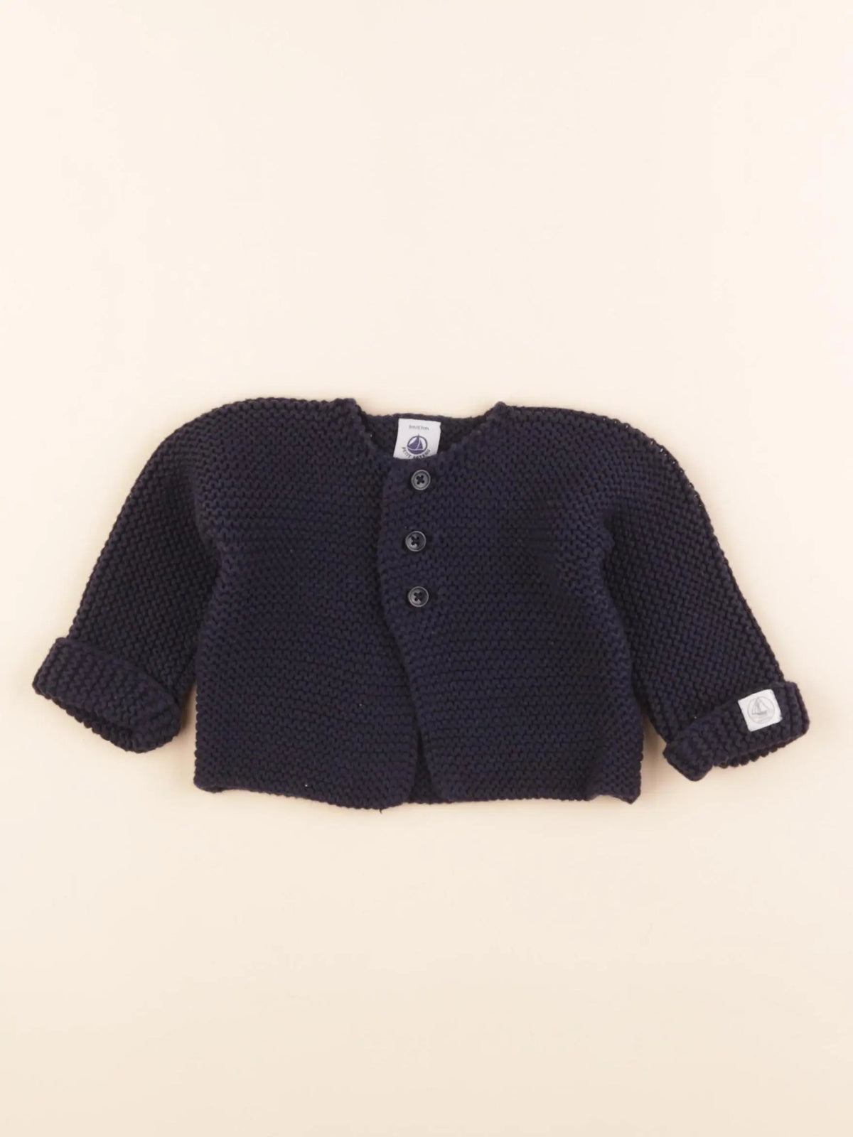 Petit Bateau - gilet bleu - 6 mois