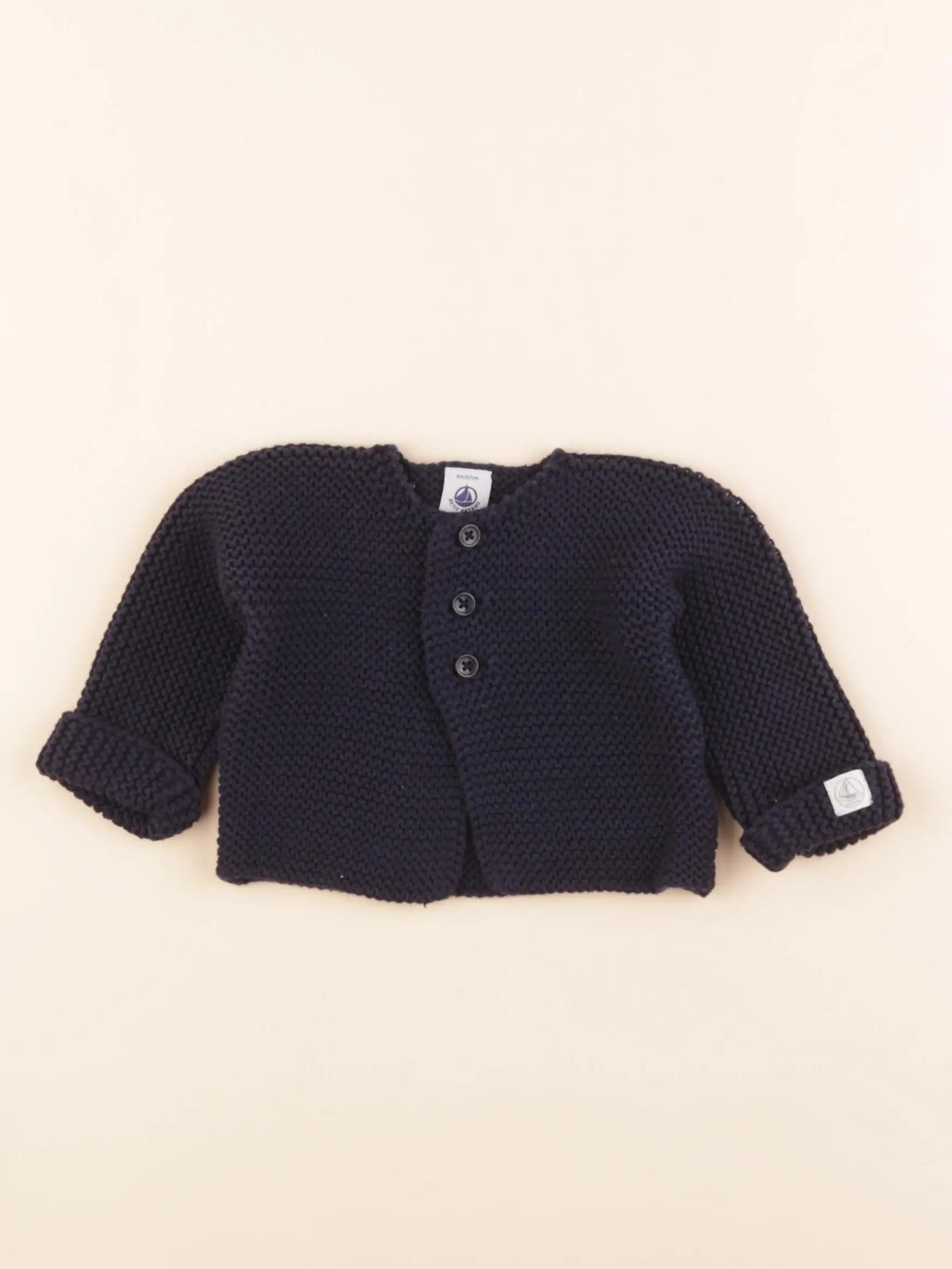 Petit Bateau - gilet bleu - 6 mois