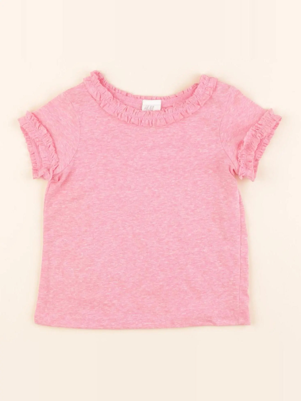 H&M - tee-shirt rose - 6/9 mois