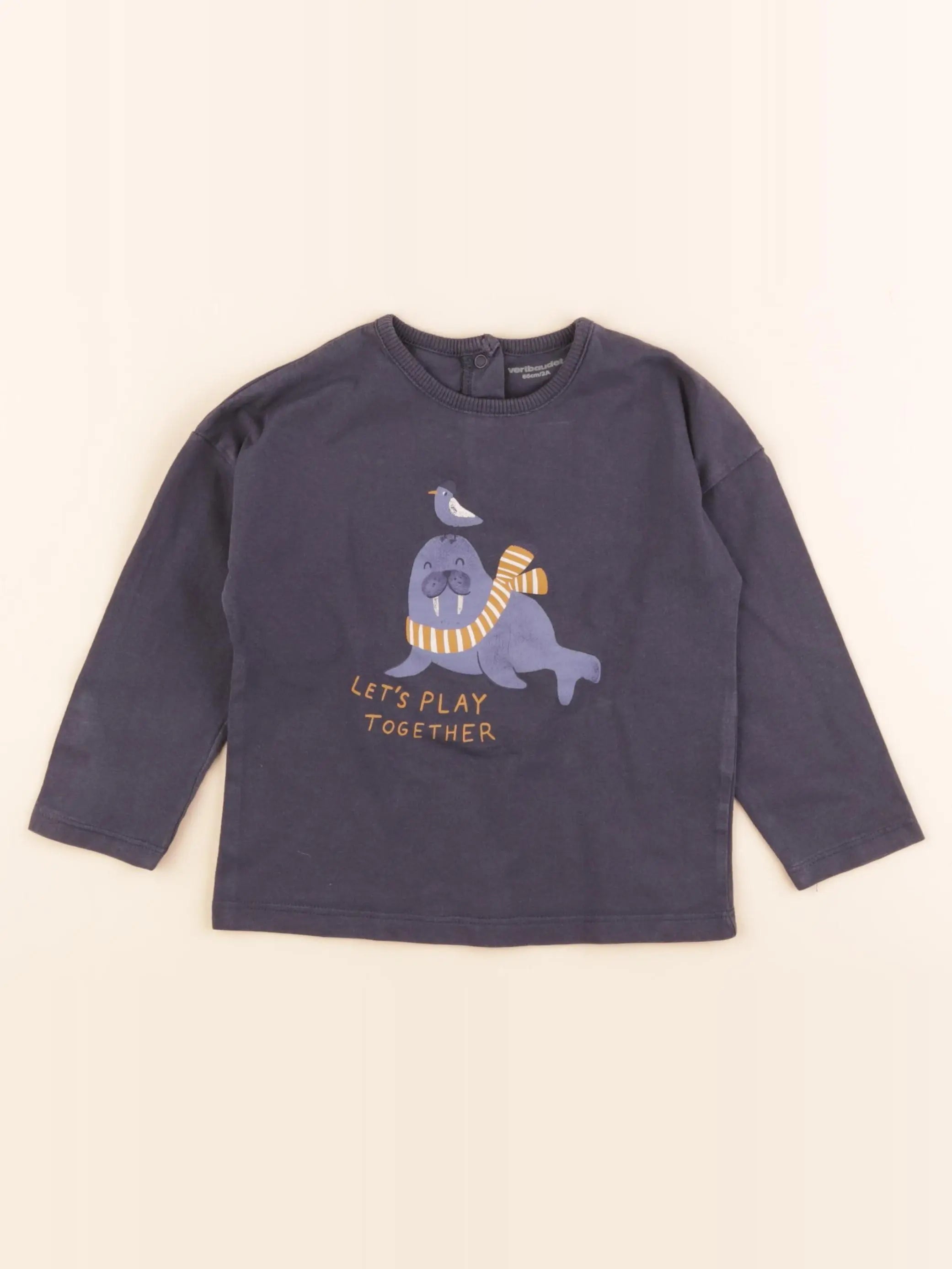 Vertbaudet - tee-shirt gris - 2 ans
