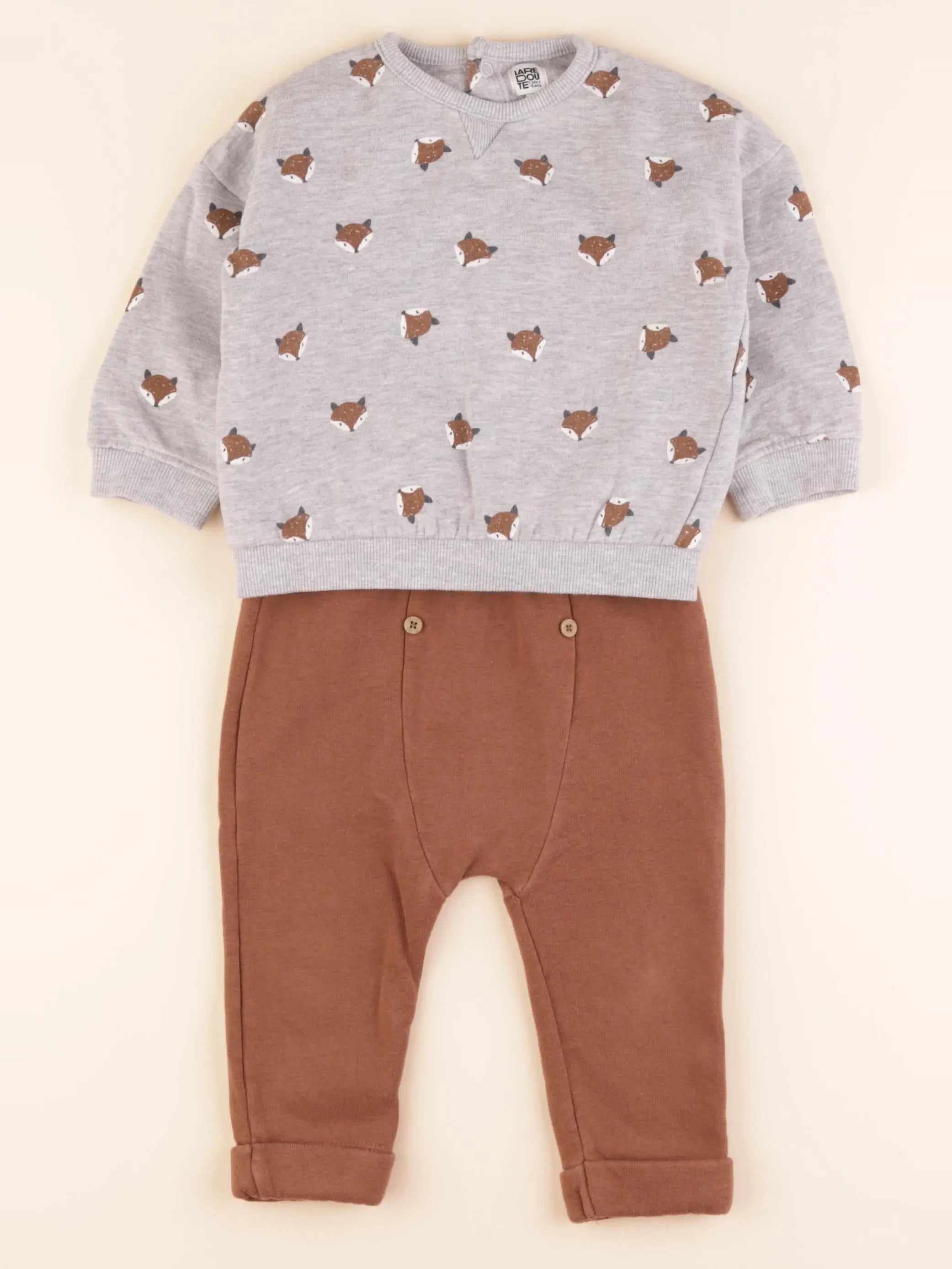 La Redoute - ensemble gris, marron - 18 mois