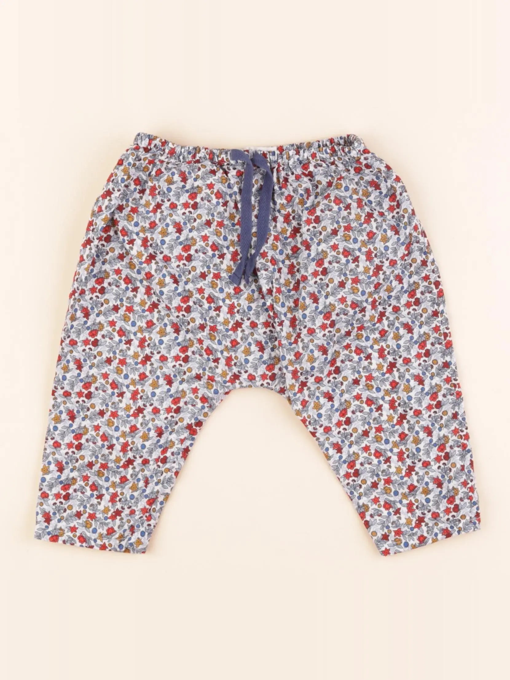 Boutchou - sarouel bleu, rouge - 6 mois