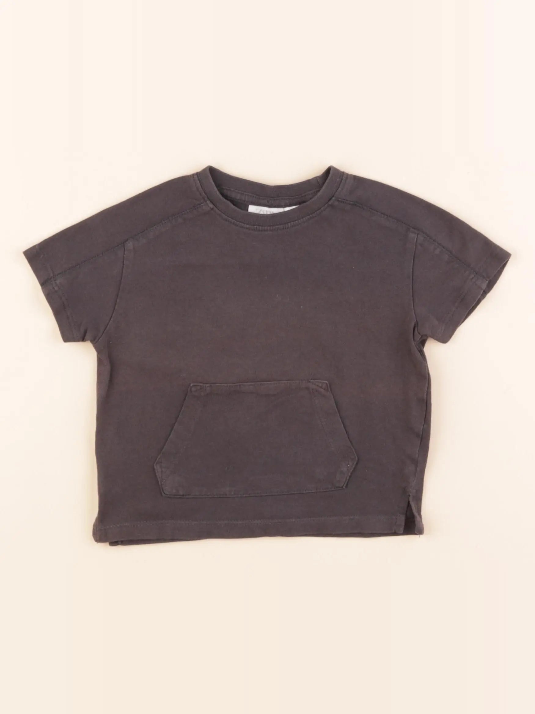 Zara - tee-shirt gris - 3/6 mois