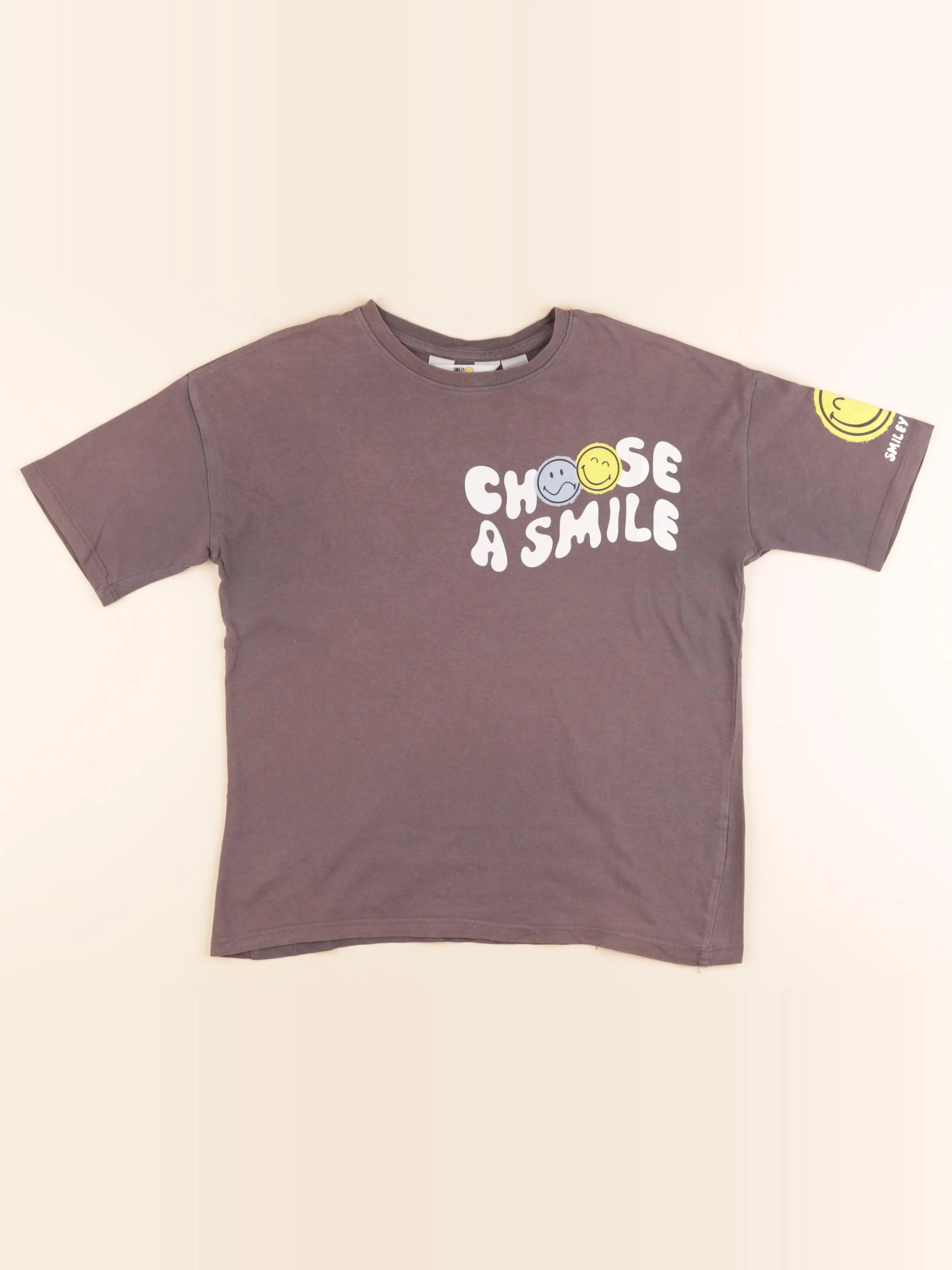 H&M - tee-shirt gris - 8/10 ans