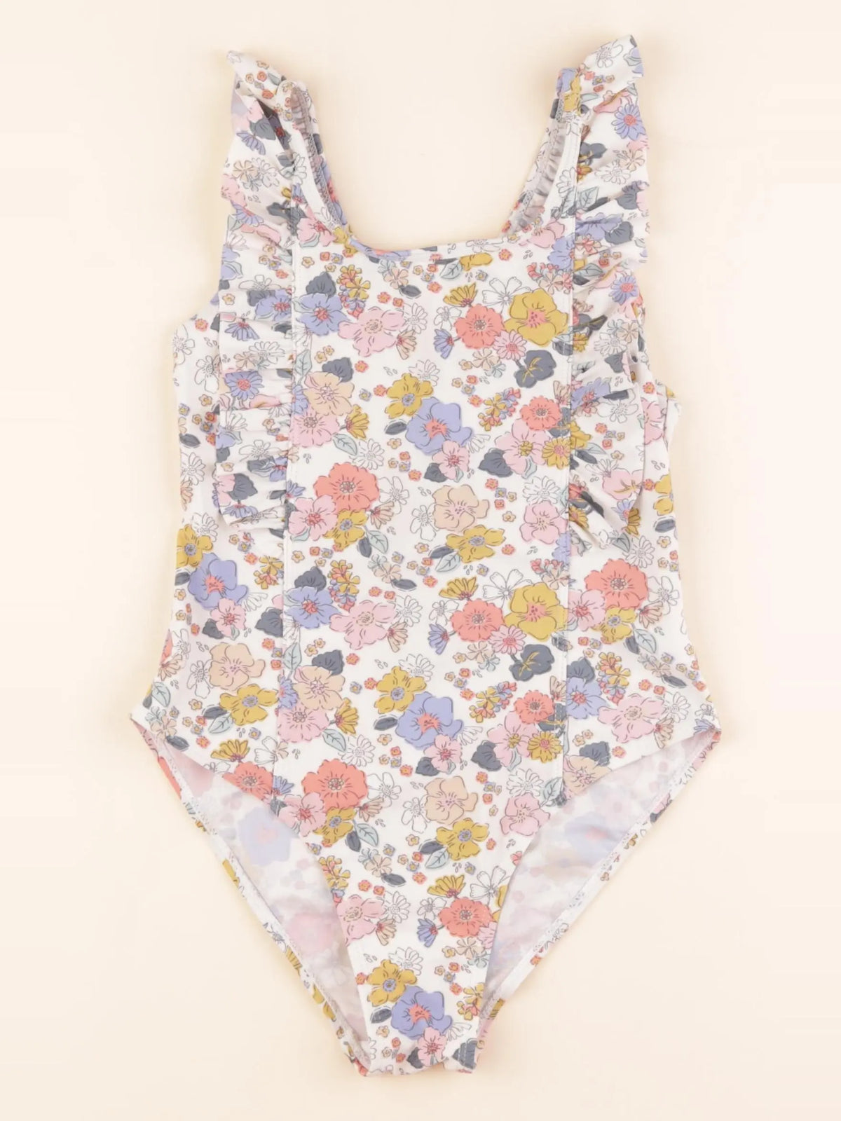 Vertbaudet - maillot de bain beige - 10 ans