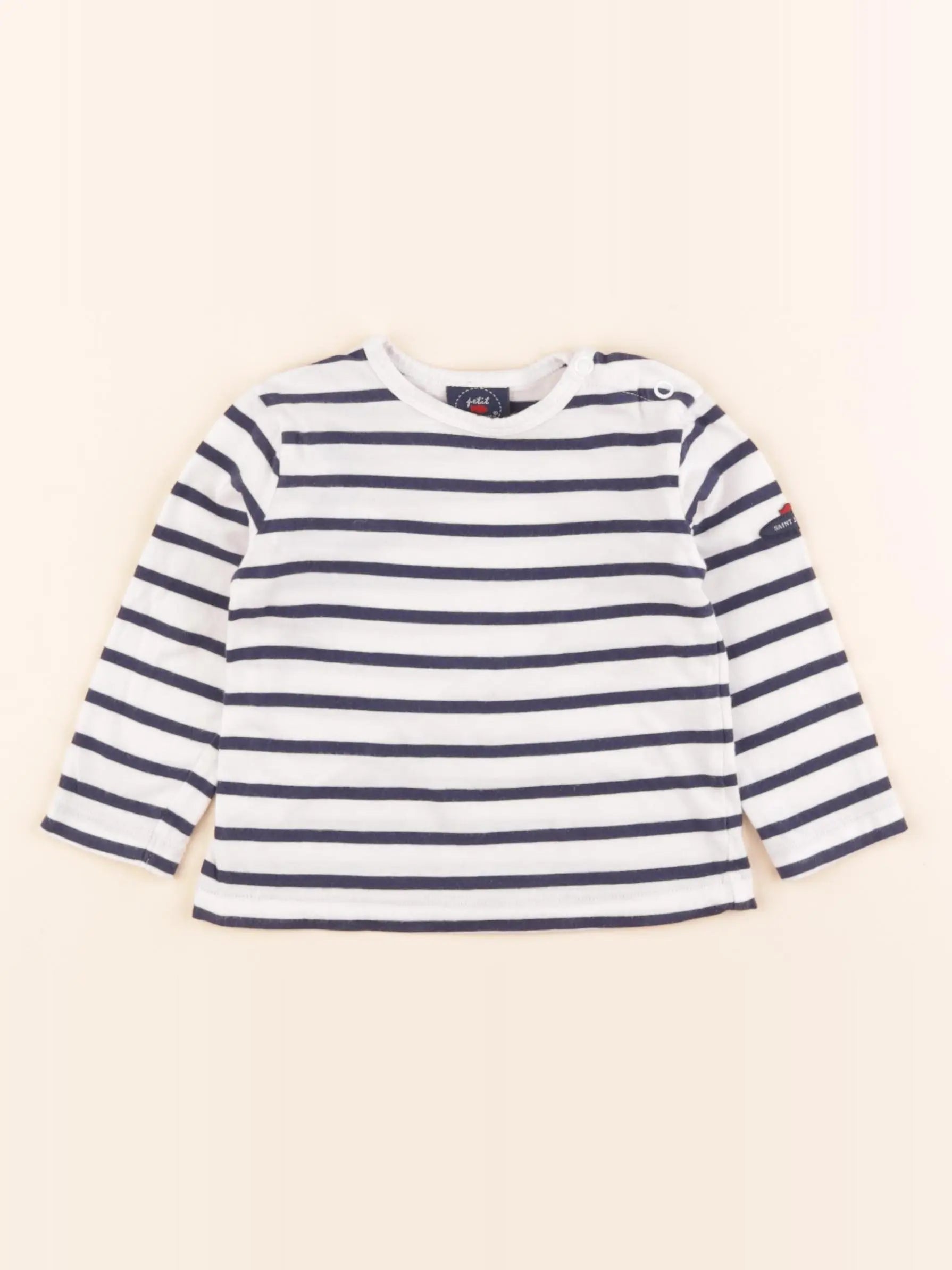 Saint James - tee-shirt blanc, bleu - 6 mois