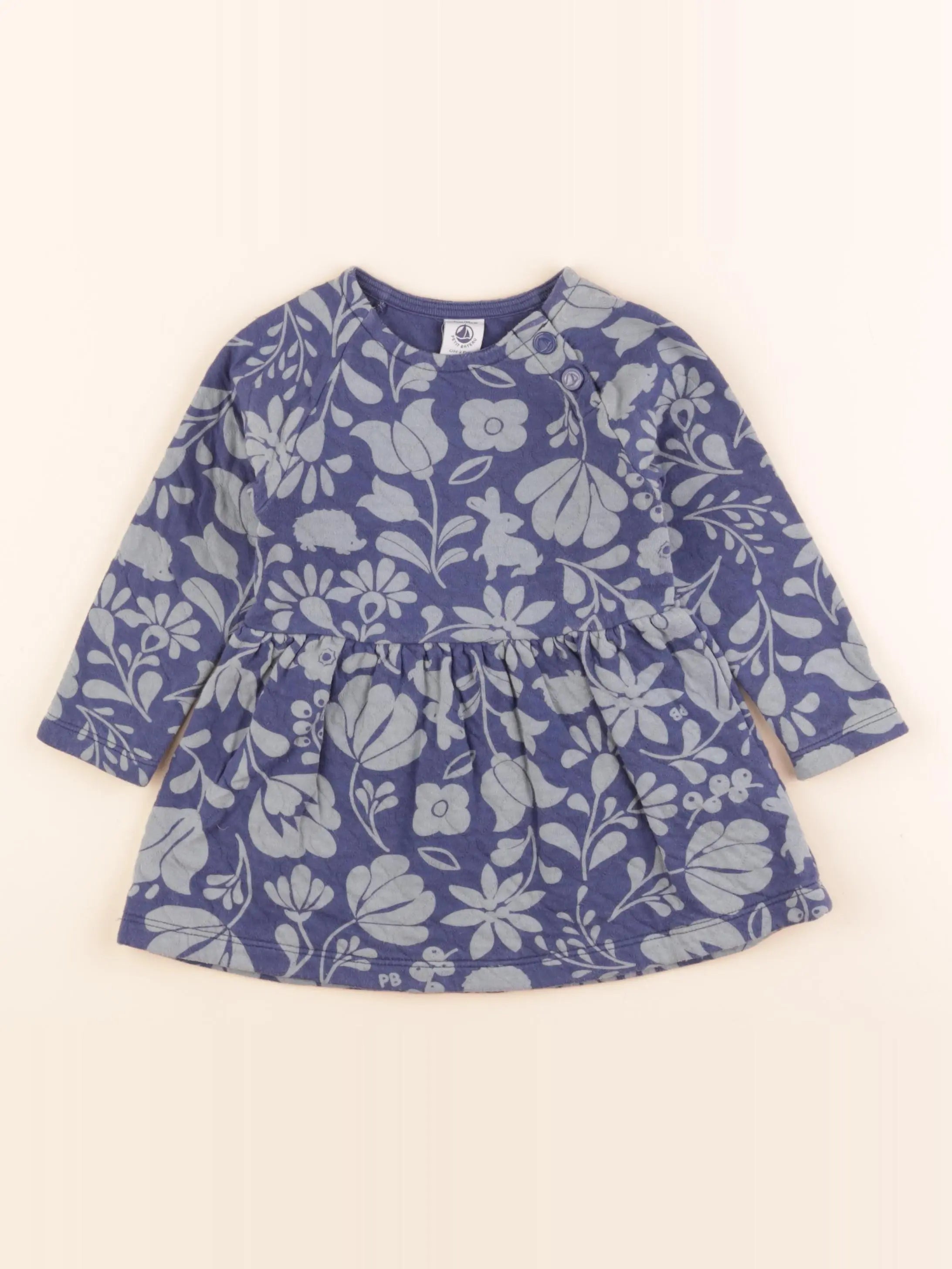 Petit Bateau - robe bleu - 3 ans