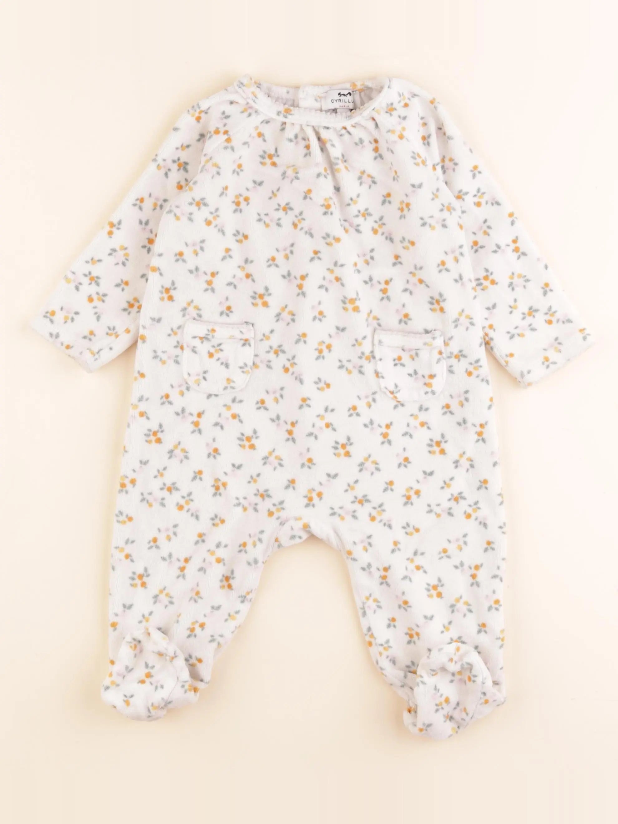 Cyrillus - pyjama velours beige - 12 mois