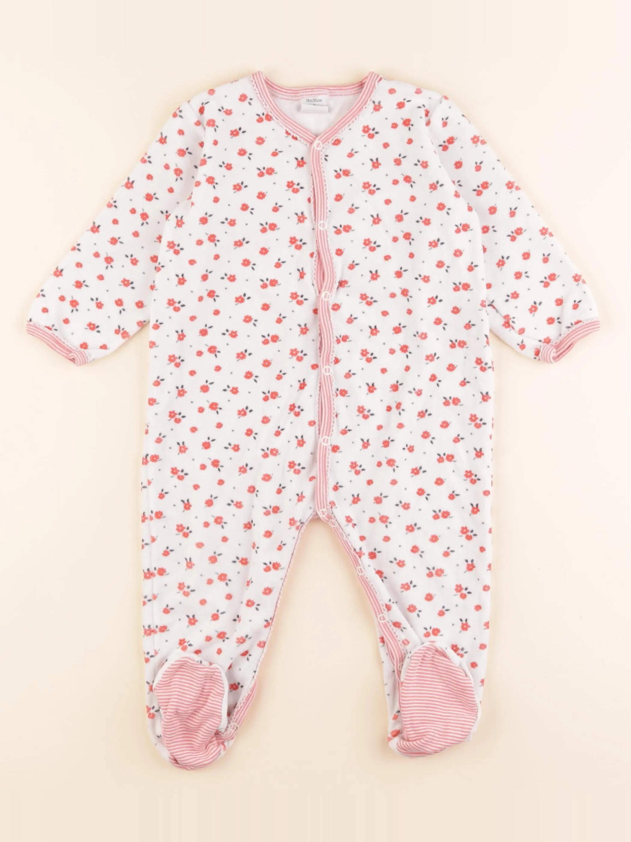 Petit Bateau - pyjama velours multicolore - 18 mois