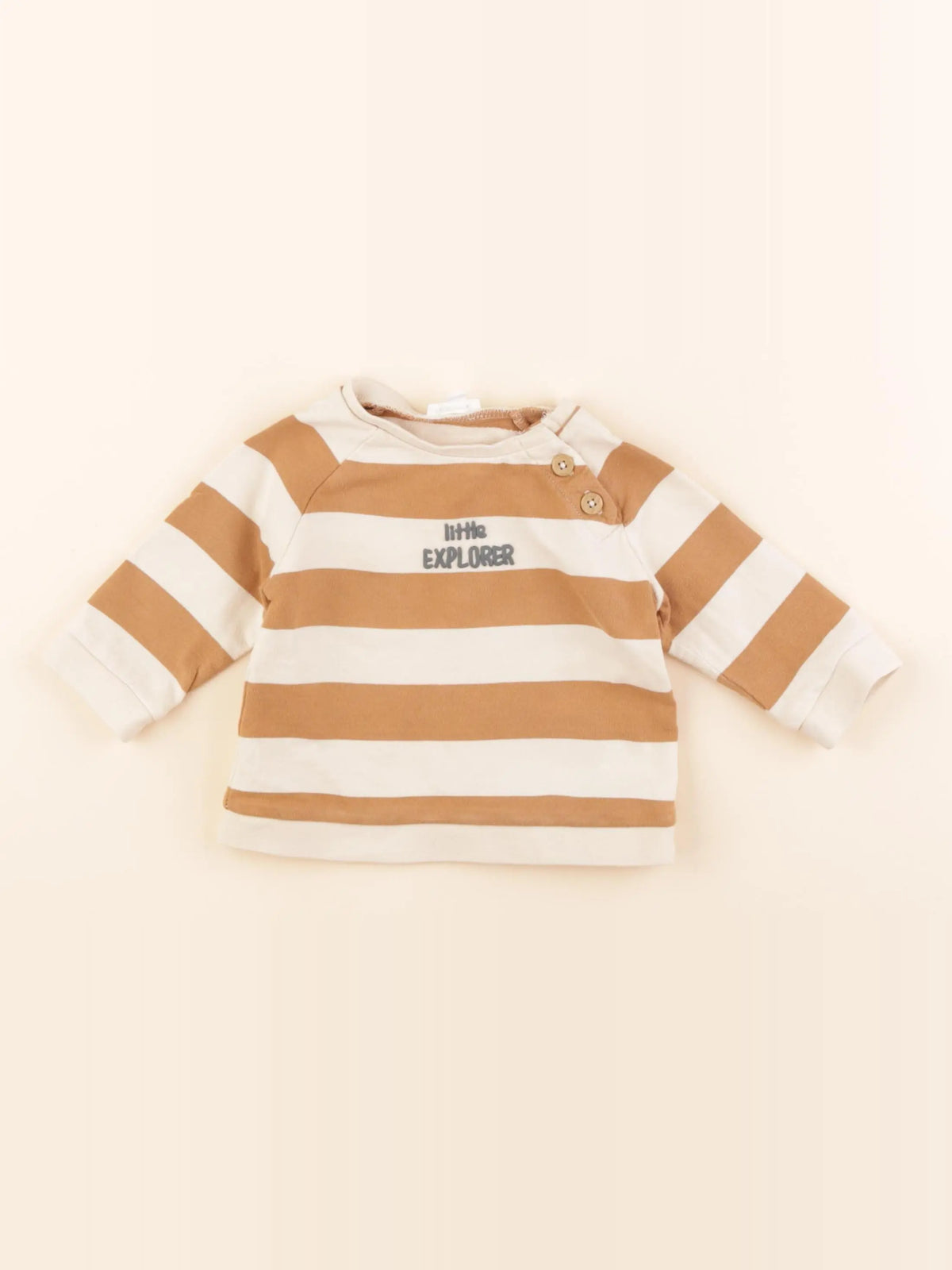 Vertbaudet - sweat marron - 9 mois