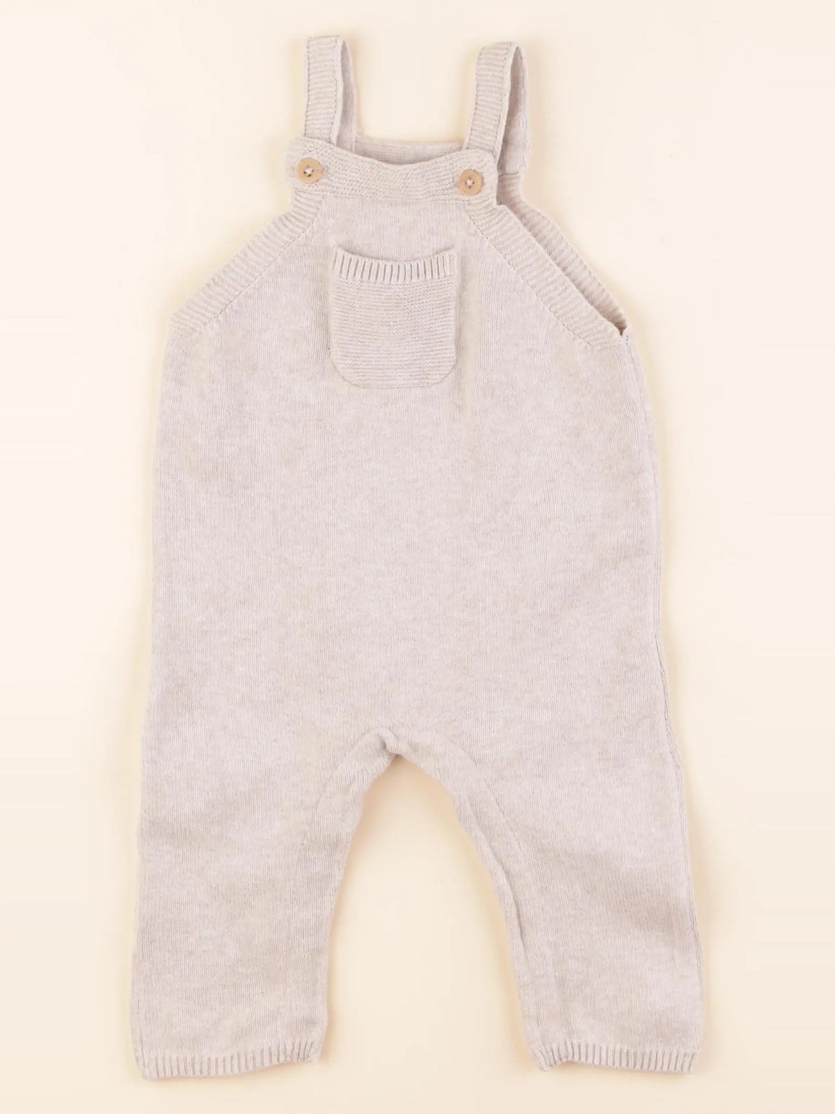 Vertbaudet - salopette beige - 6 mois