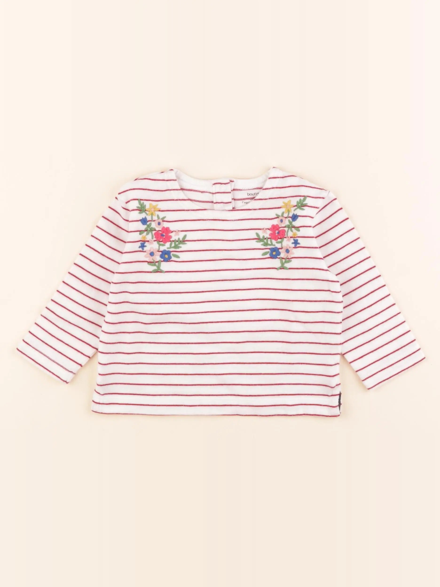 Boutchou - tee-shirt blanc, rouge - 6 mois