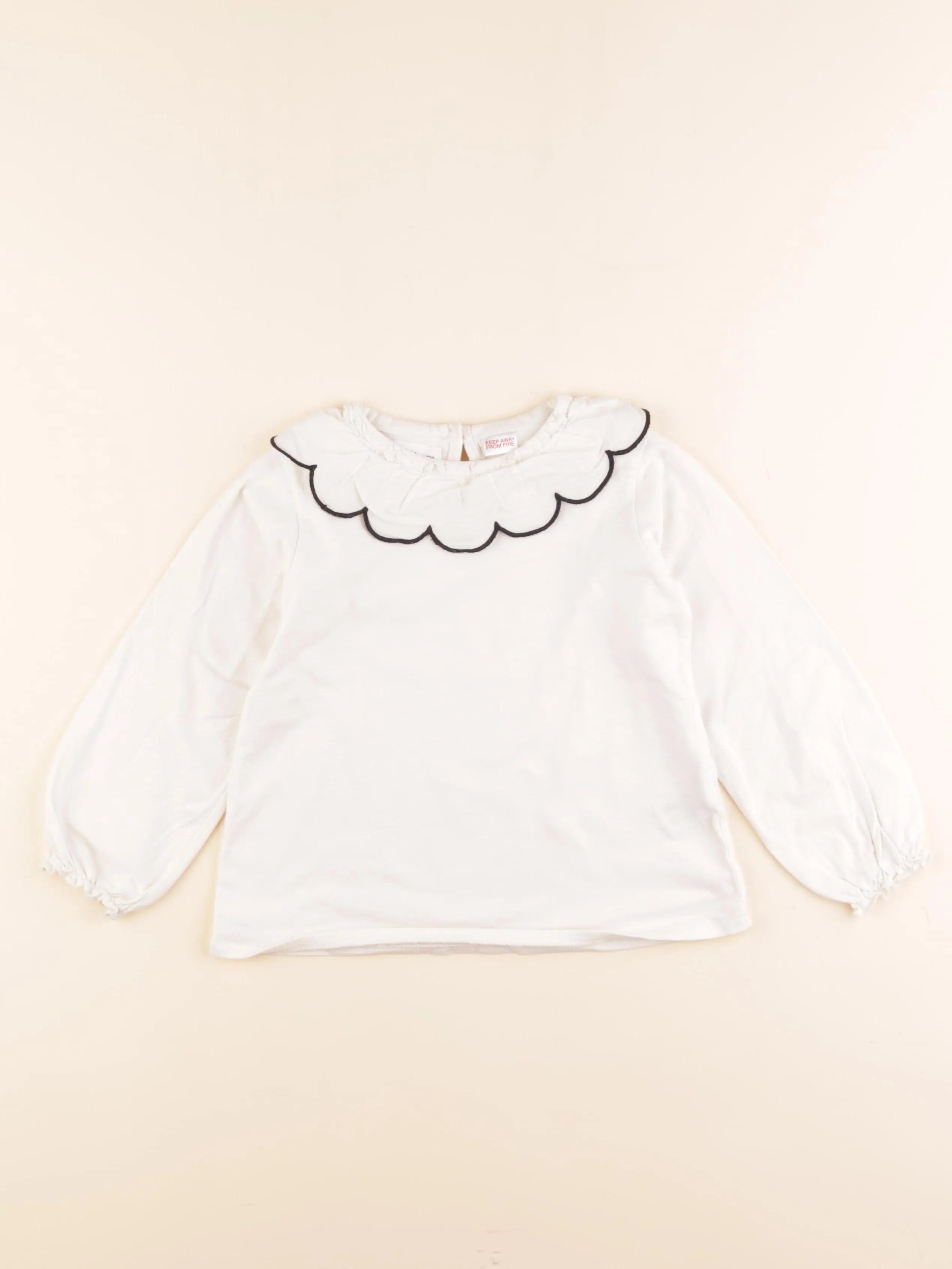 Zara - tee-shirt blanc, noir - 3/4 ans