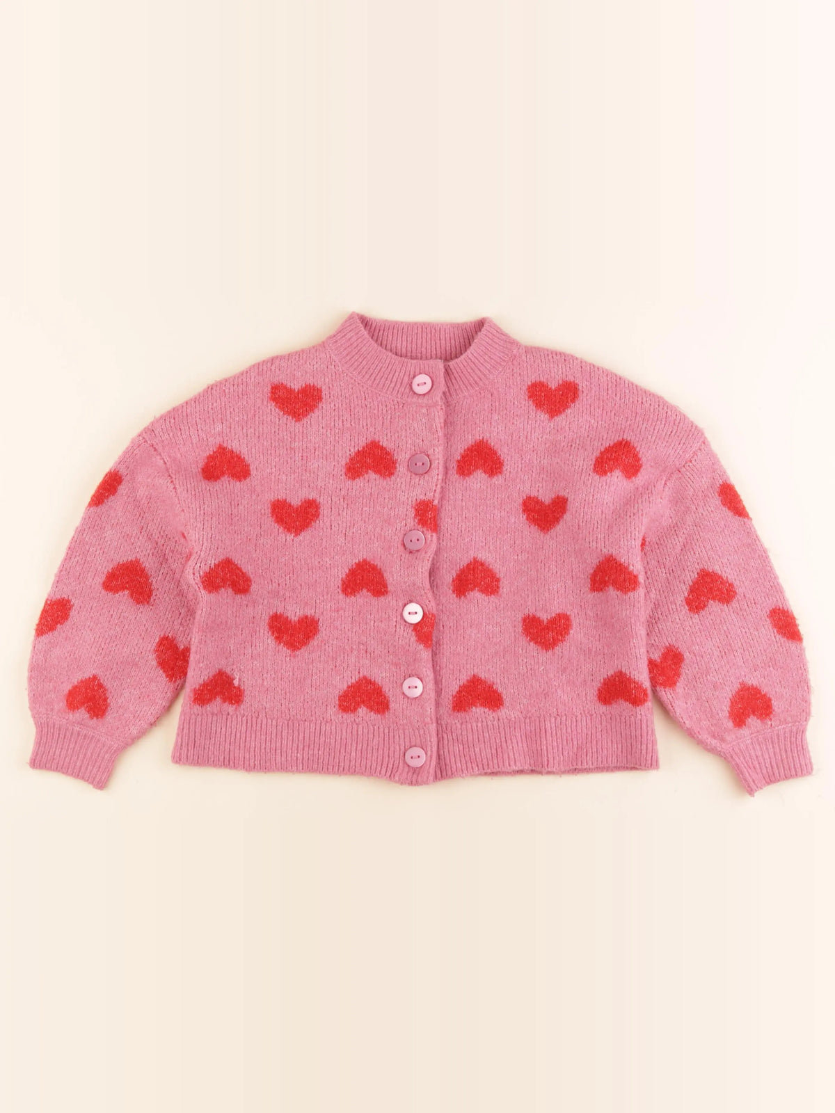 Vertbaudet - gilet rose, rouge - 6 ans