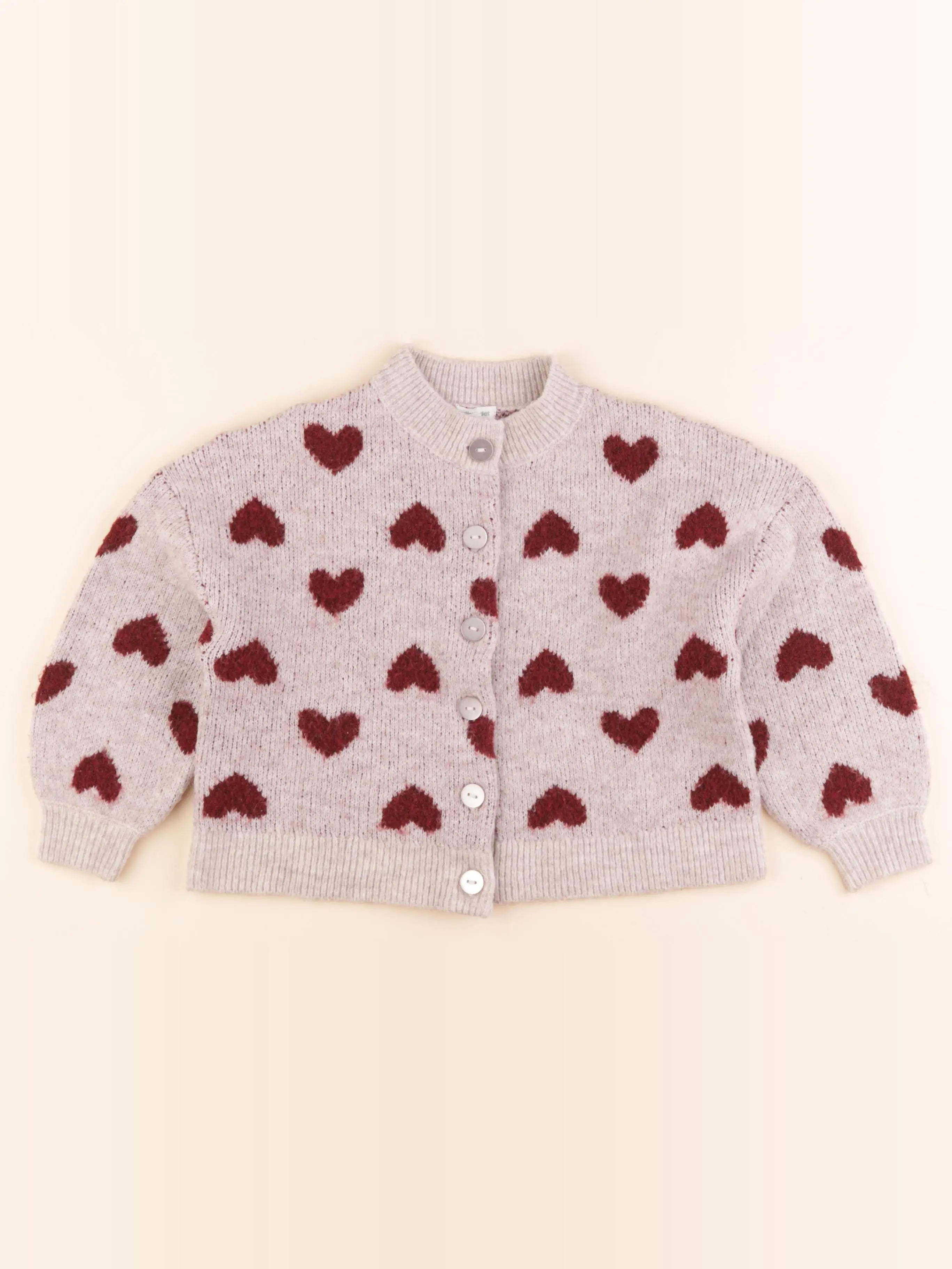 Vertbaudet - gilet gris, rouge - 6 ans