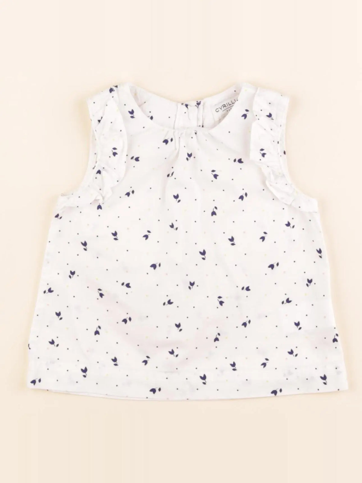 Cyrillus - blouse blanc, bleu - 6 mois