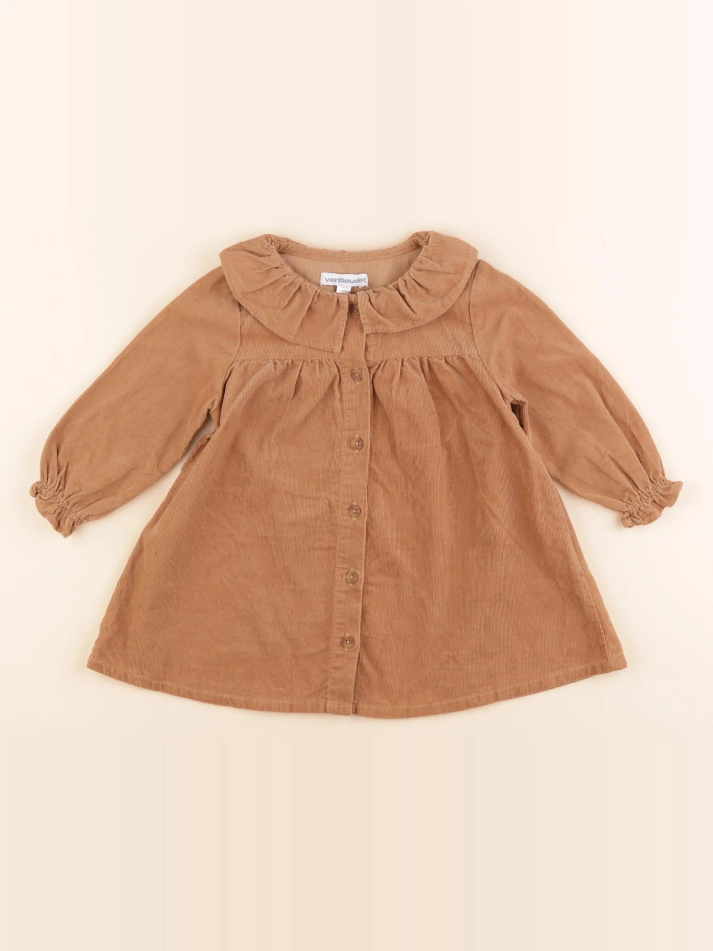 Vertbaudet - robe marron - 12 mois