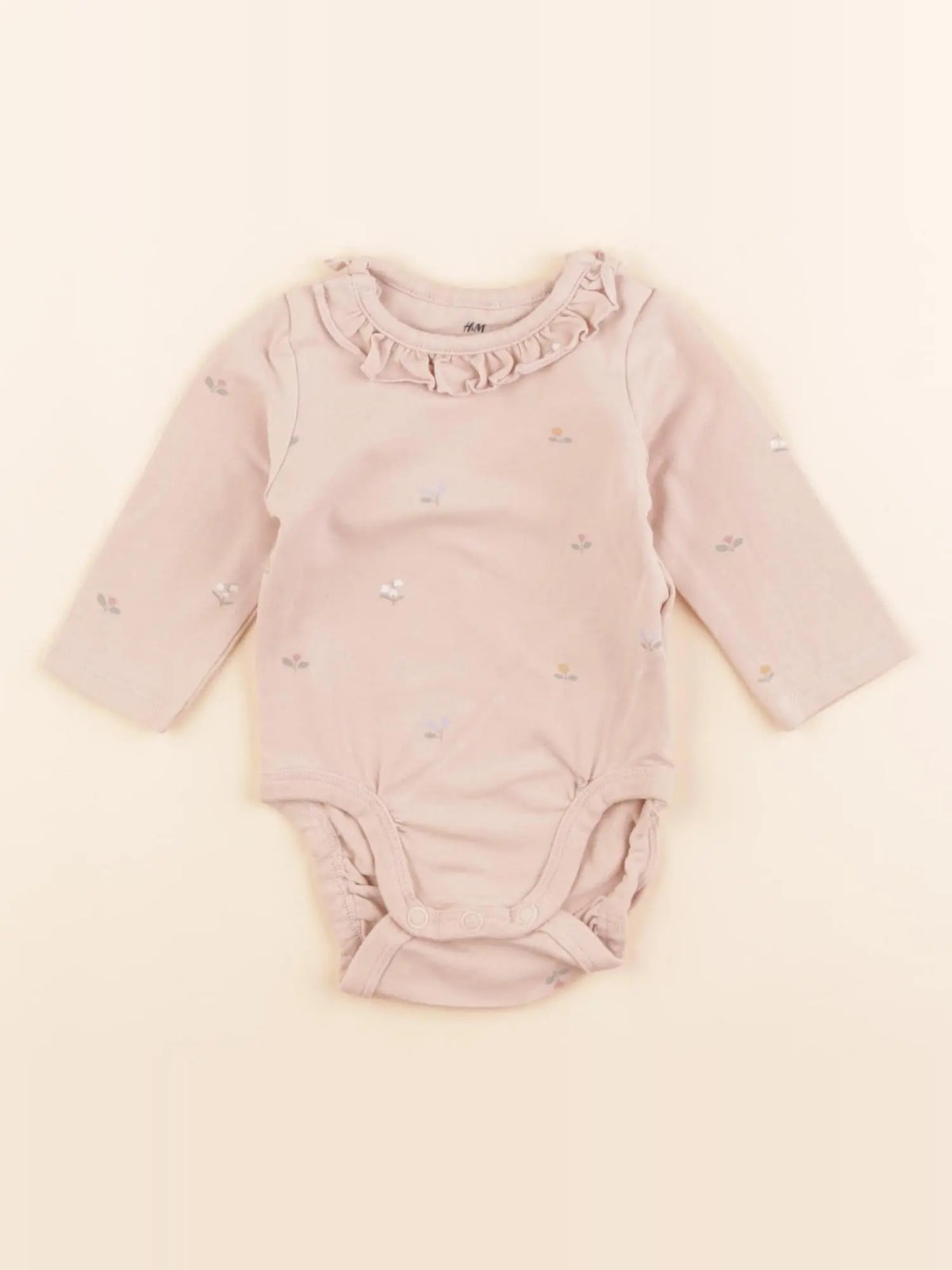 H&M - body à col beige - 0/1 mois