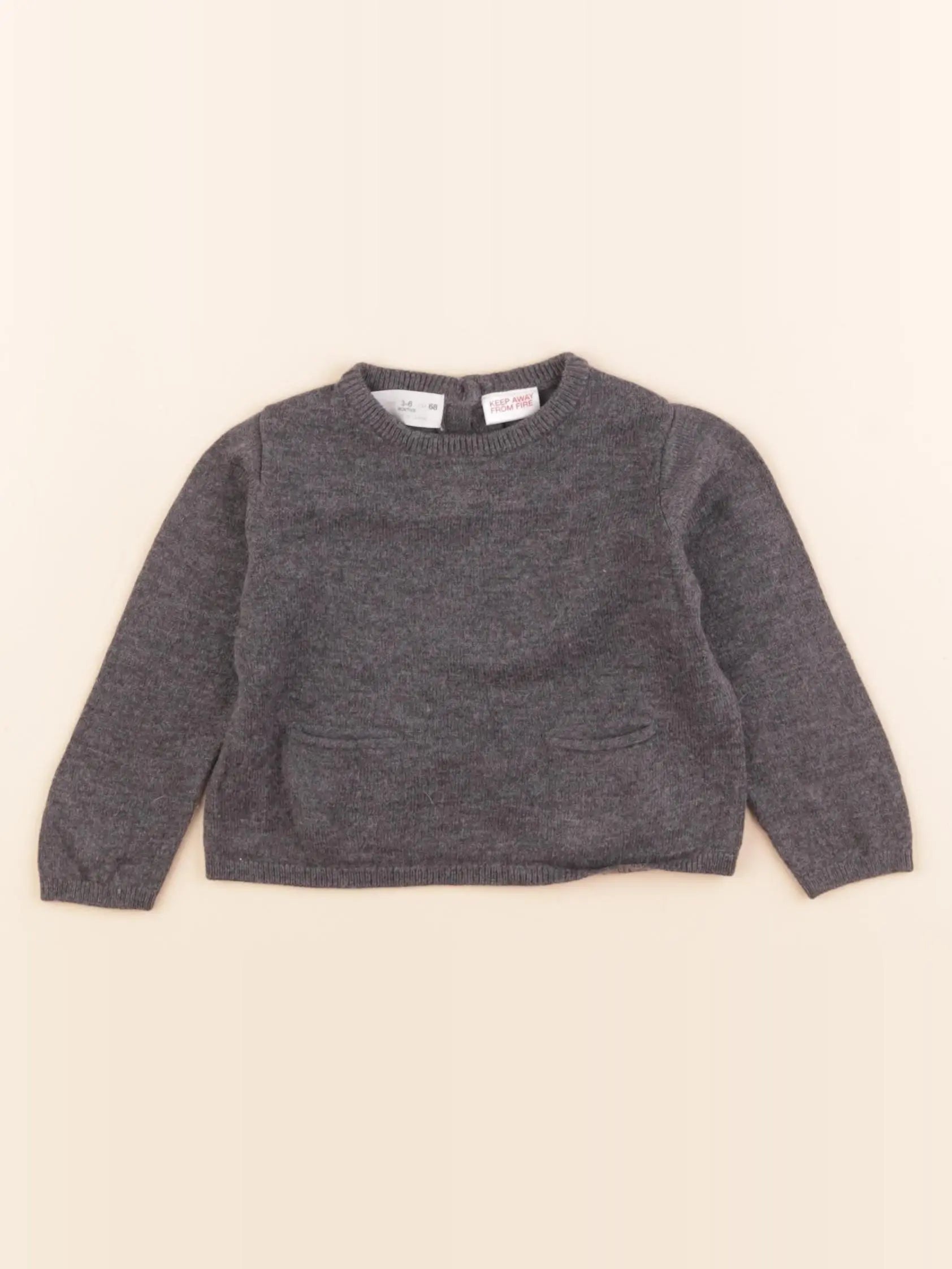 Zara - pull gris - 3/6 mois