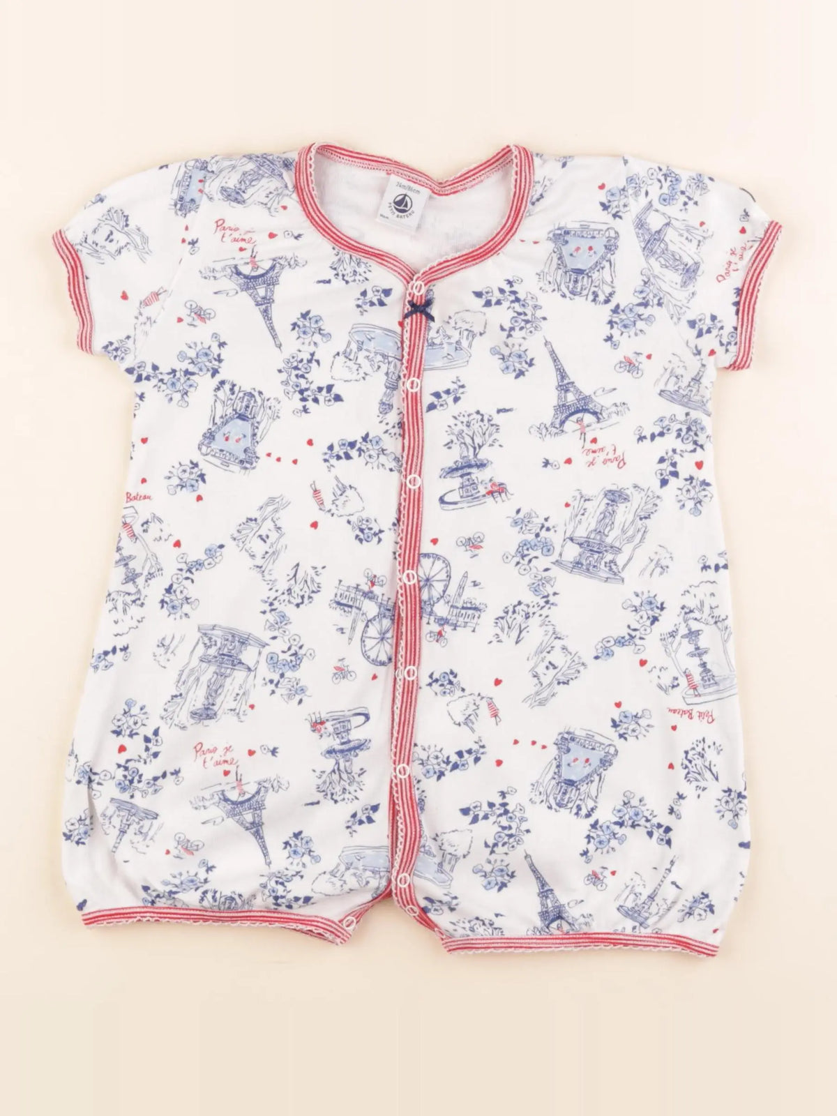 Petit Bateau - pyjama coton bleu - 24 mois