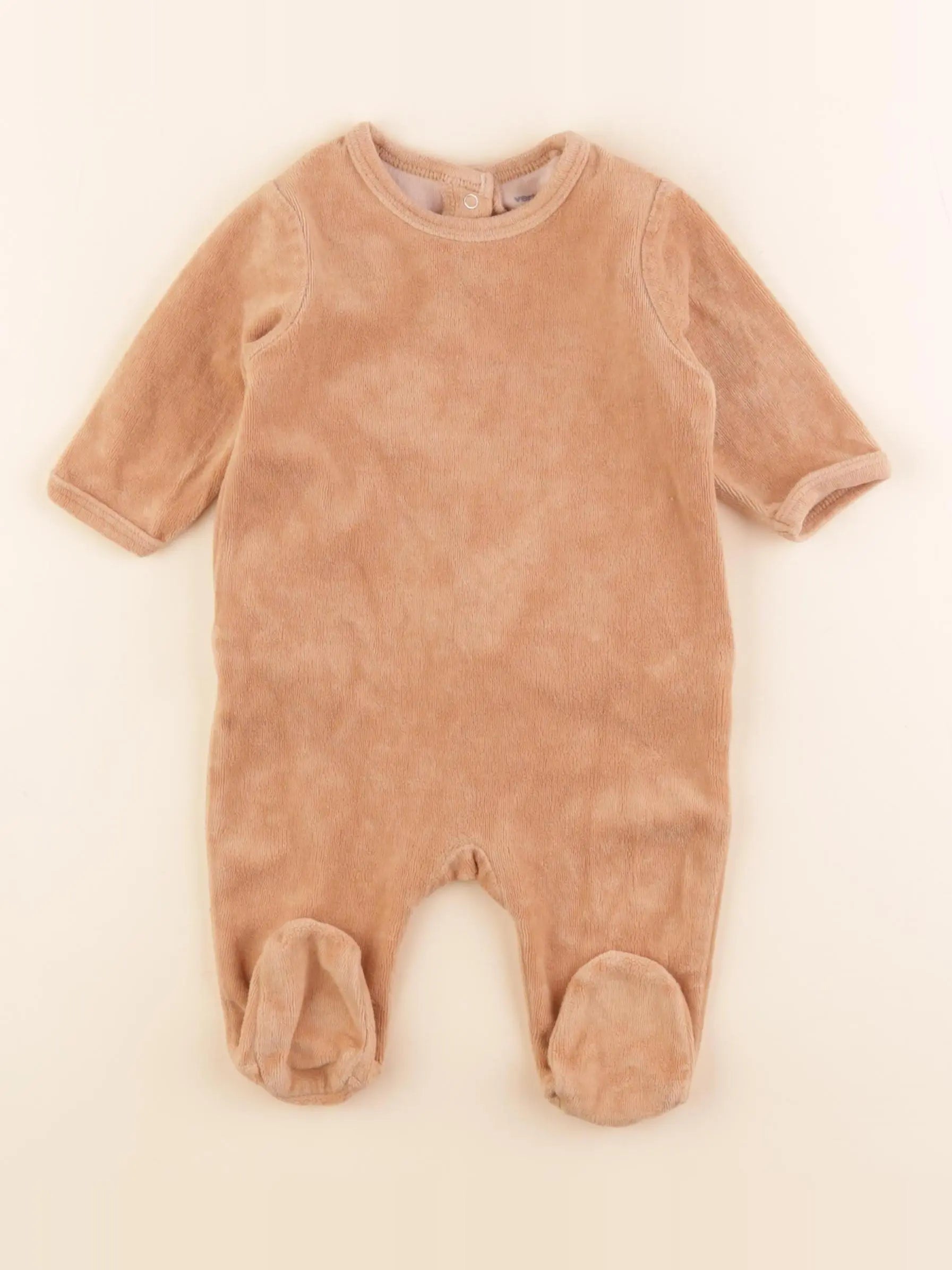 Vertbaudet - pyjama velours marron - 3 mois