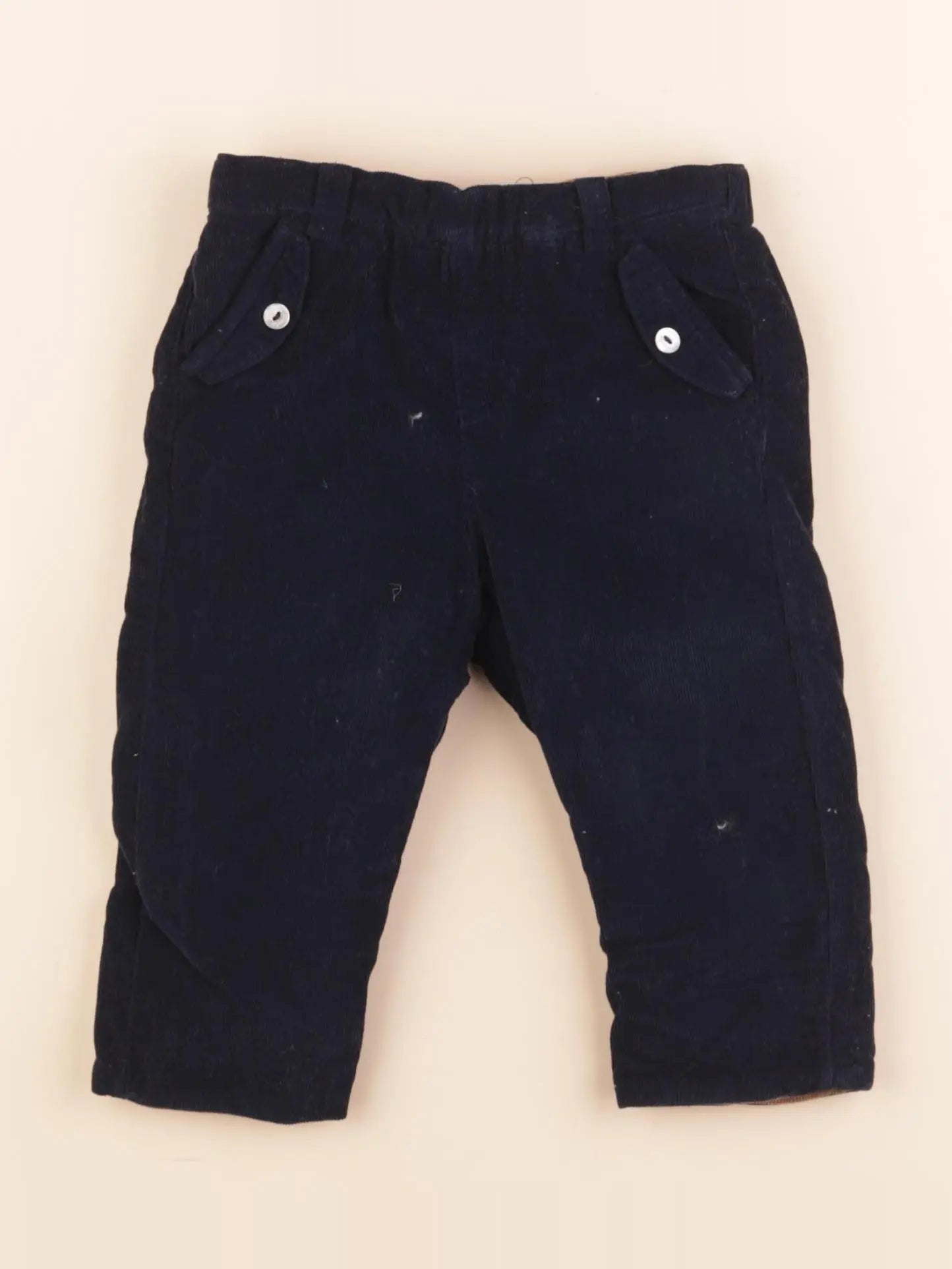 Tartine & Chocolat - pantalon réversible bleu, marron - 9 mois