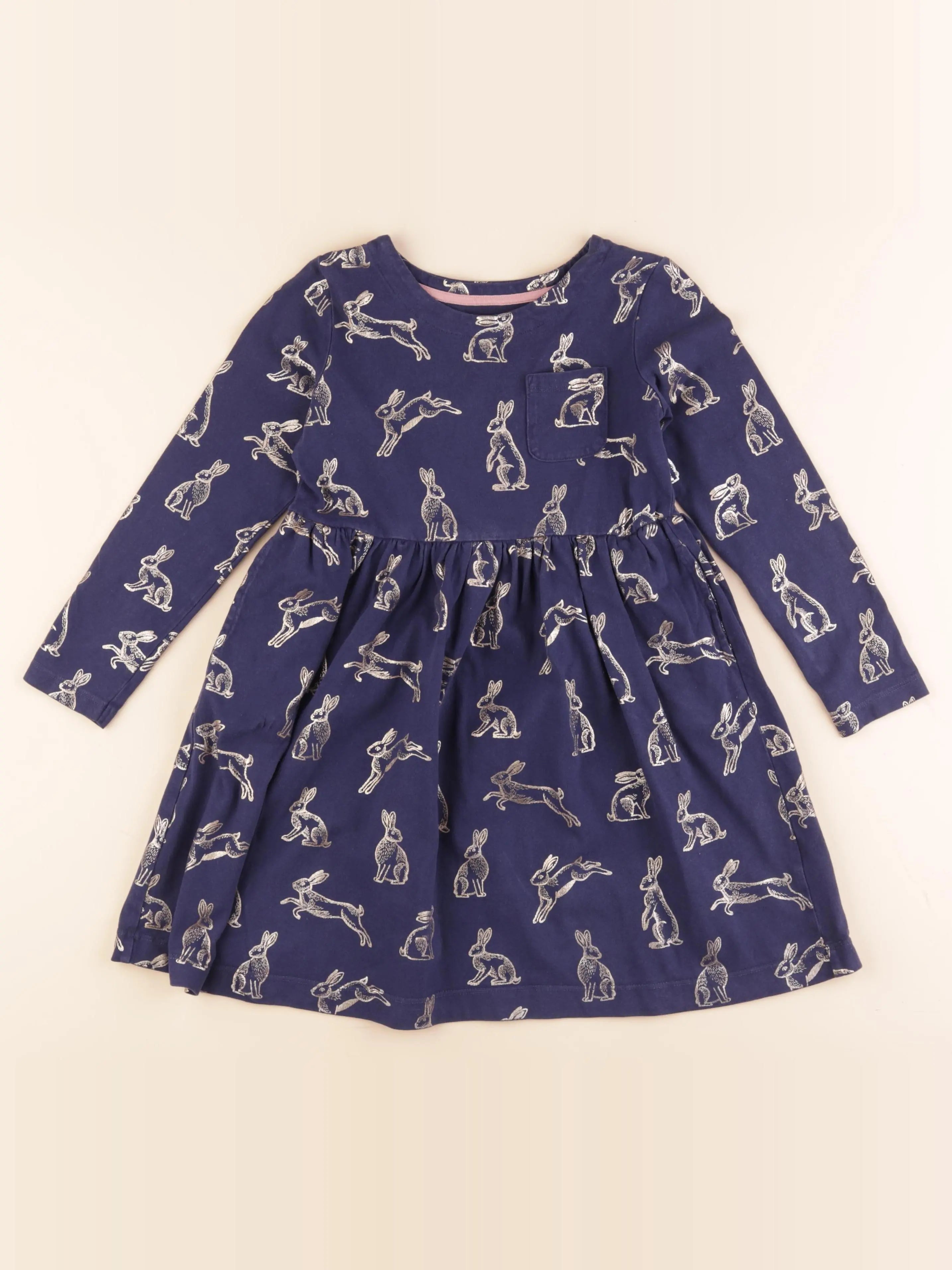 Mini Boden - robe bleu - 6/7 ans