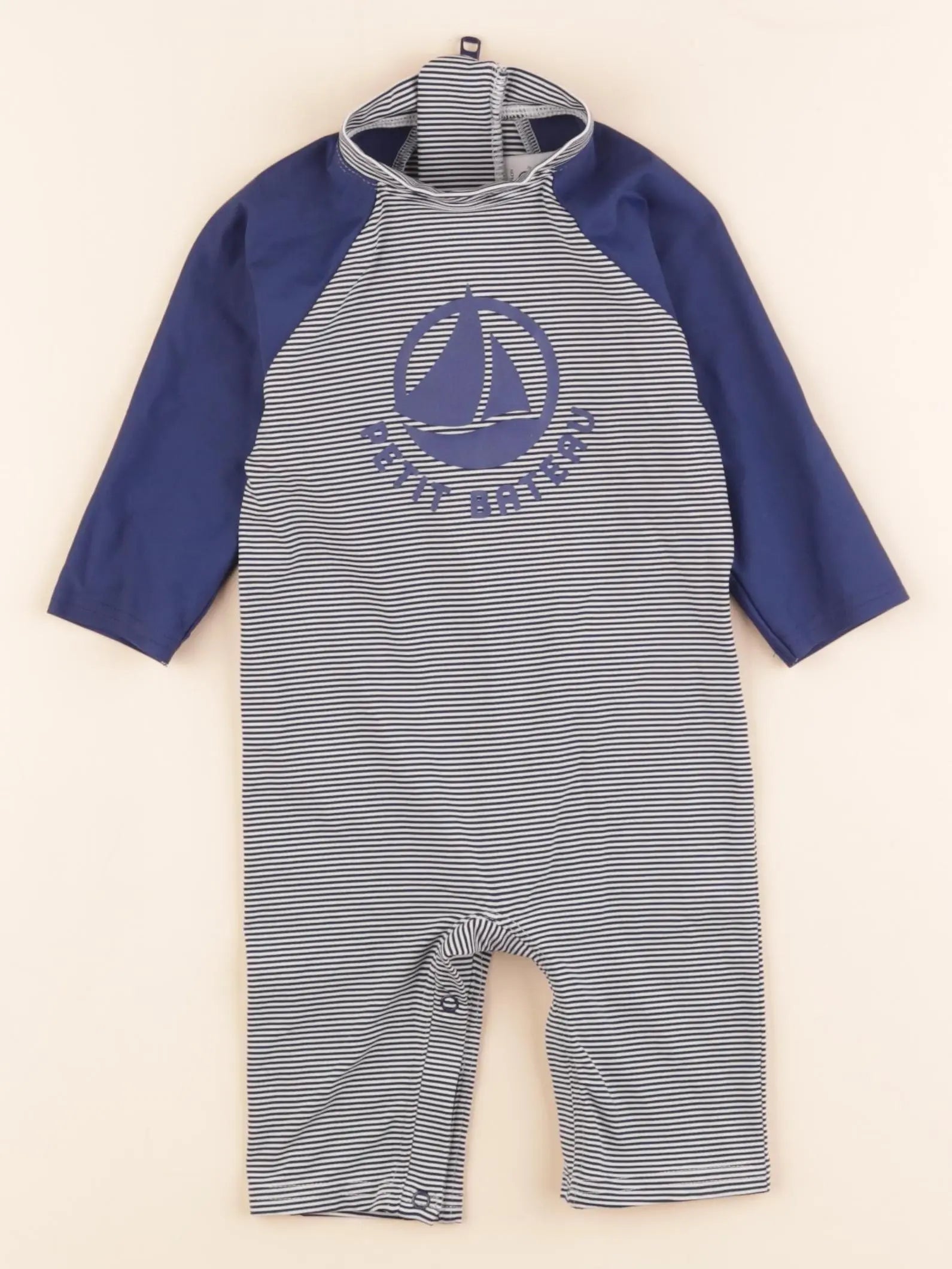 Petit Bateau - combi de bain bleu - 12 mois