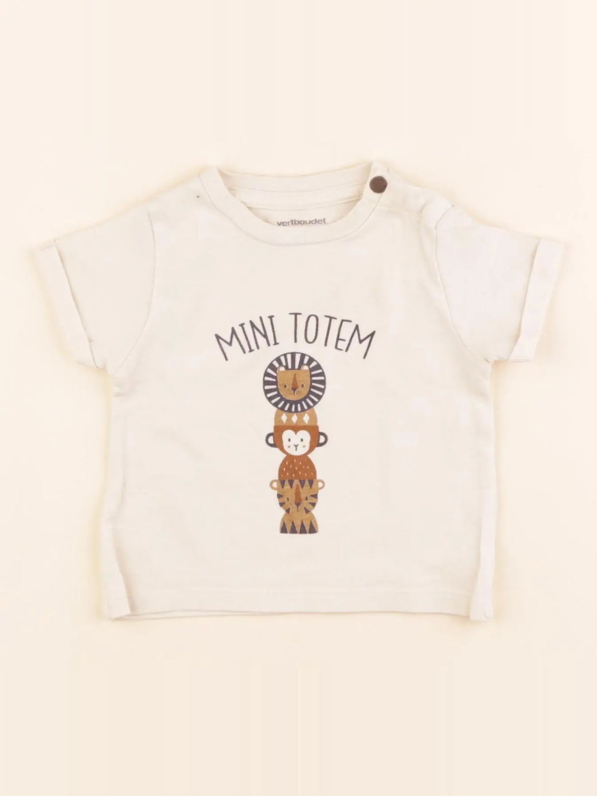 Vertbaudet - tee-shirt beige - 3 mois