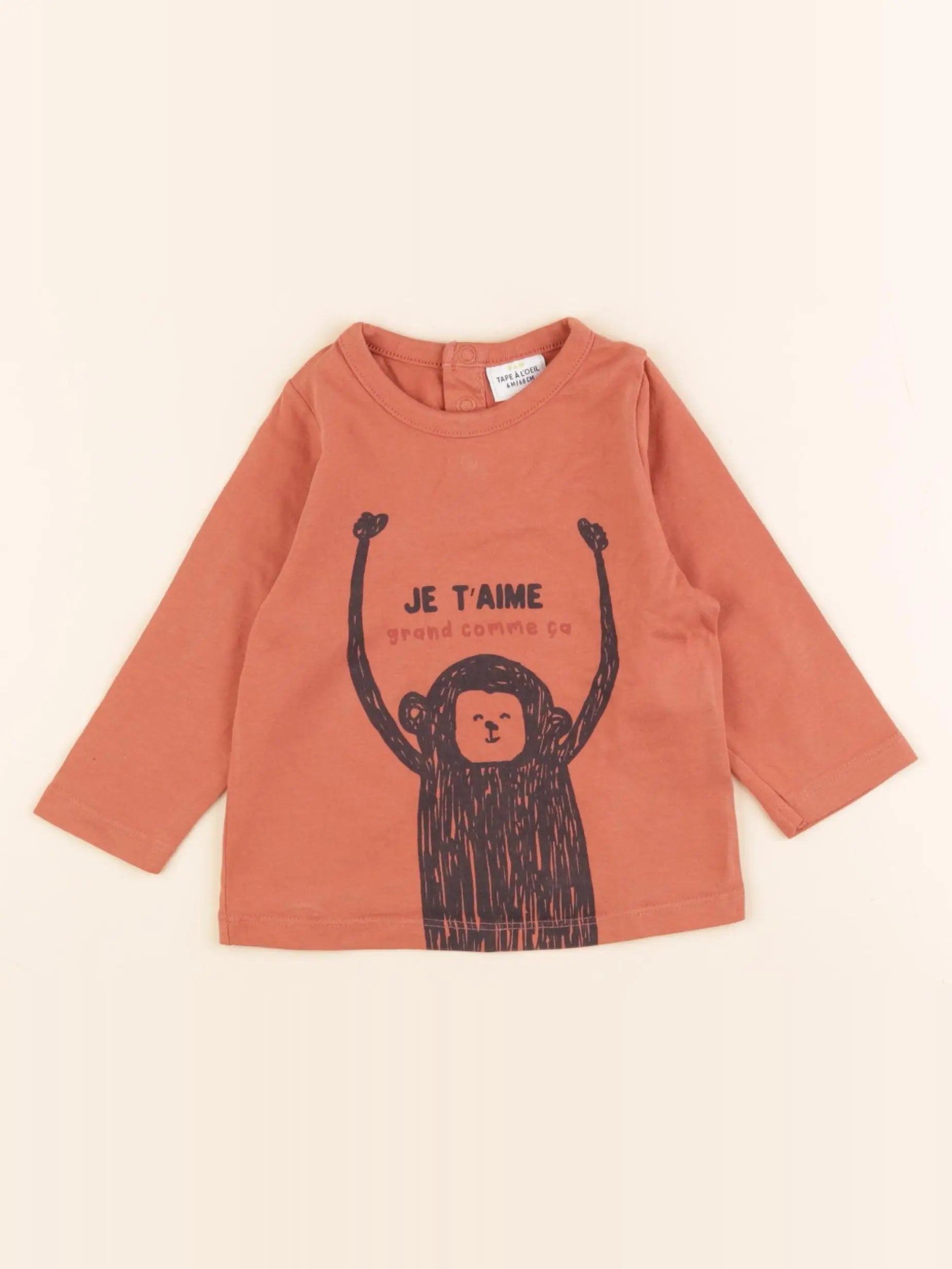 Tape à l'oeil - tee-shirt orange - 6 mois