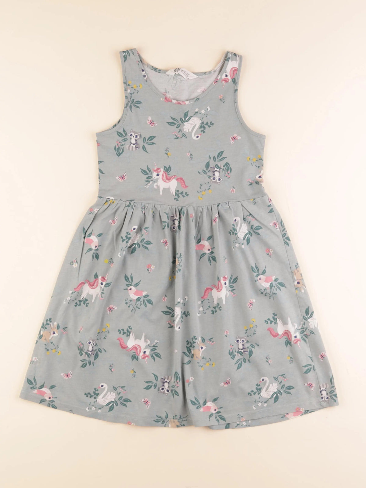 H&M - robe vert - 8/10 ans