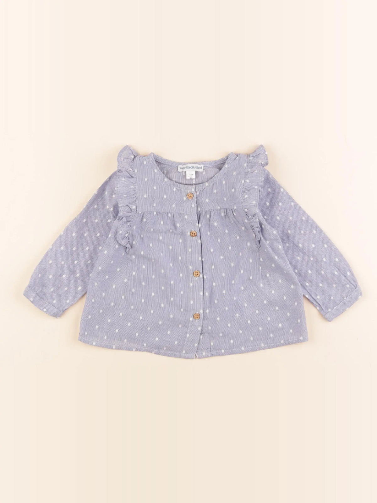 Vertbaudet - blouse bleu - 9 mois