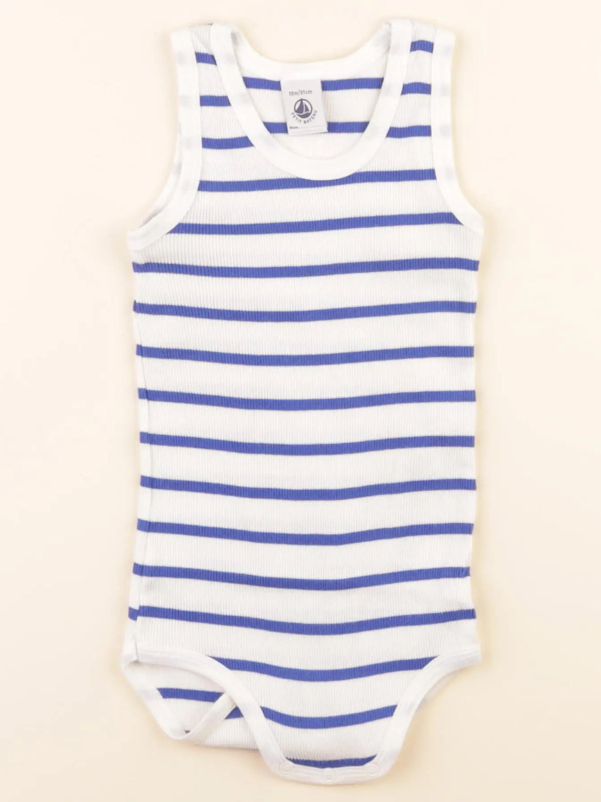 Petit Bateau - body bleu, blanc - 18 mois