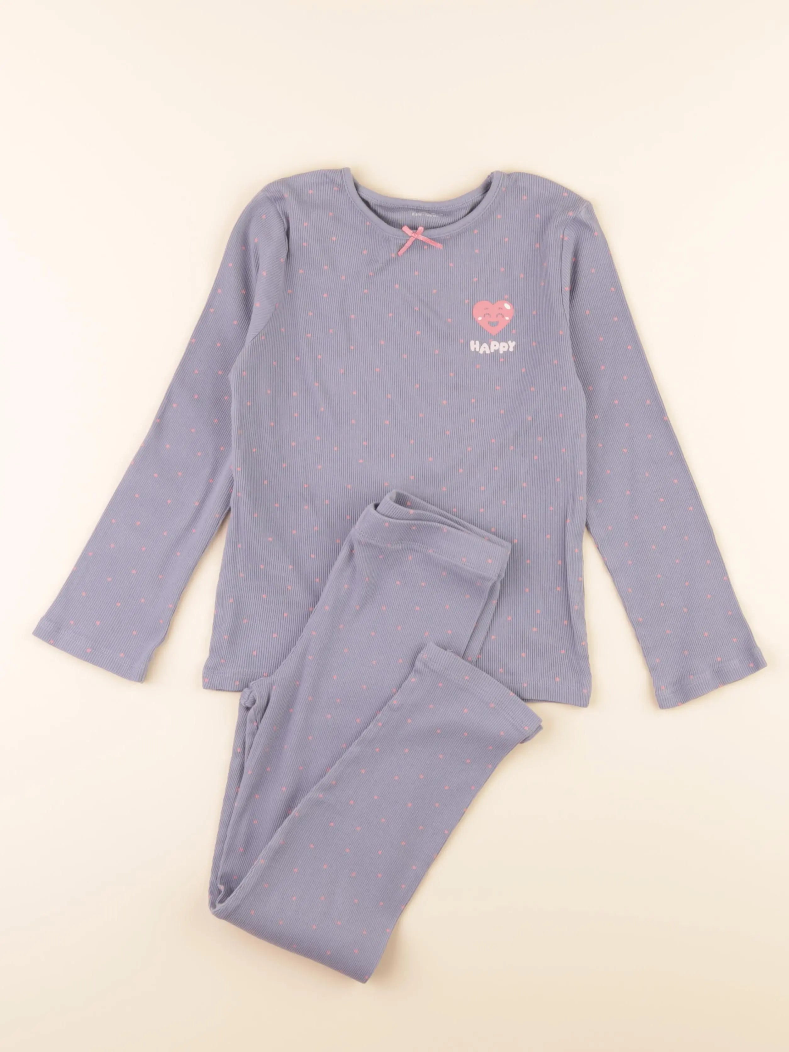 Vertbaudet - pyjama coton bleu, rose - 8 ans