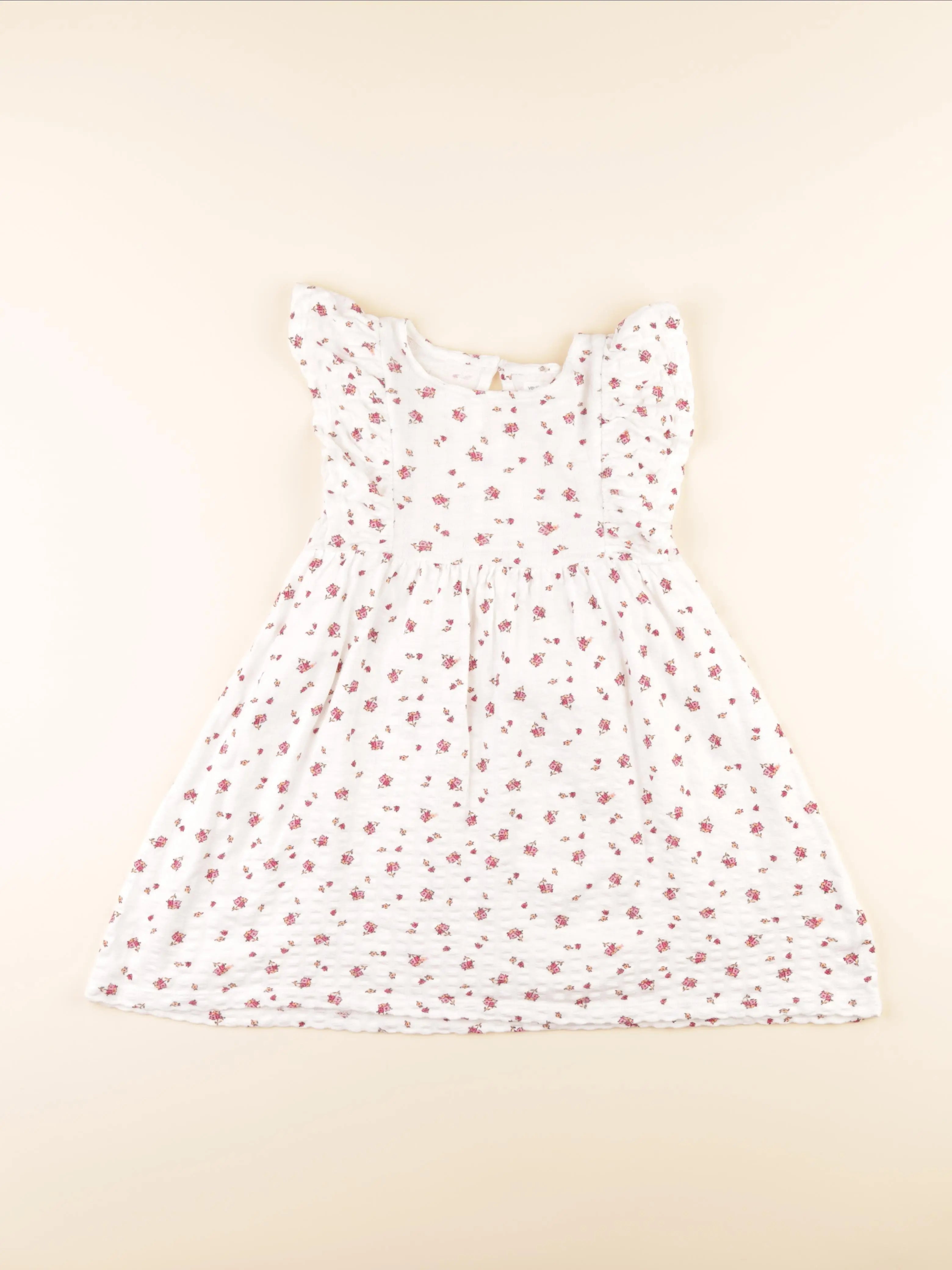 Vertbaudet - robe blanc, rose - 6 ans