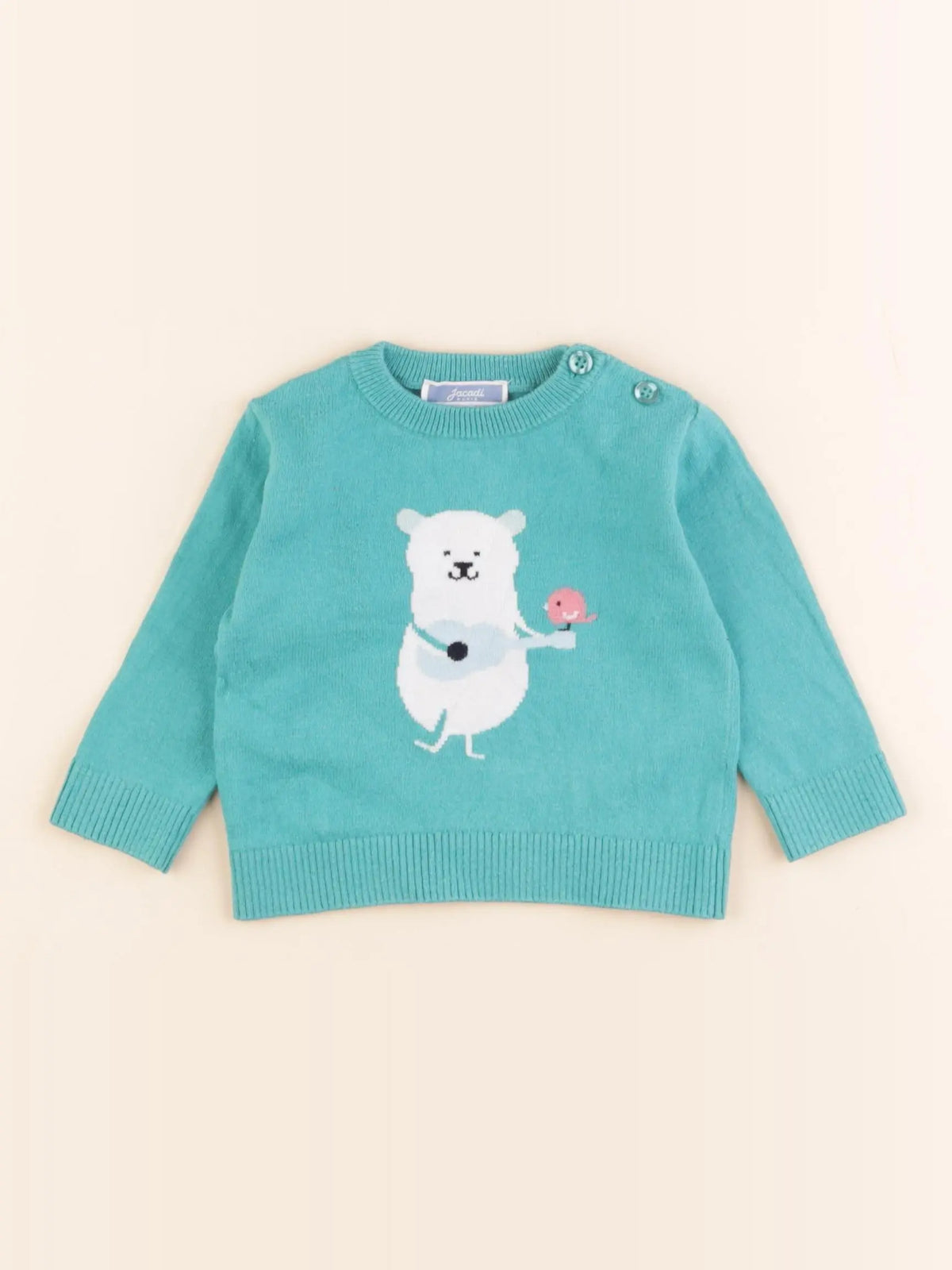 Jacadi - pull bleu, vert - 6 mois