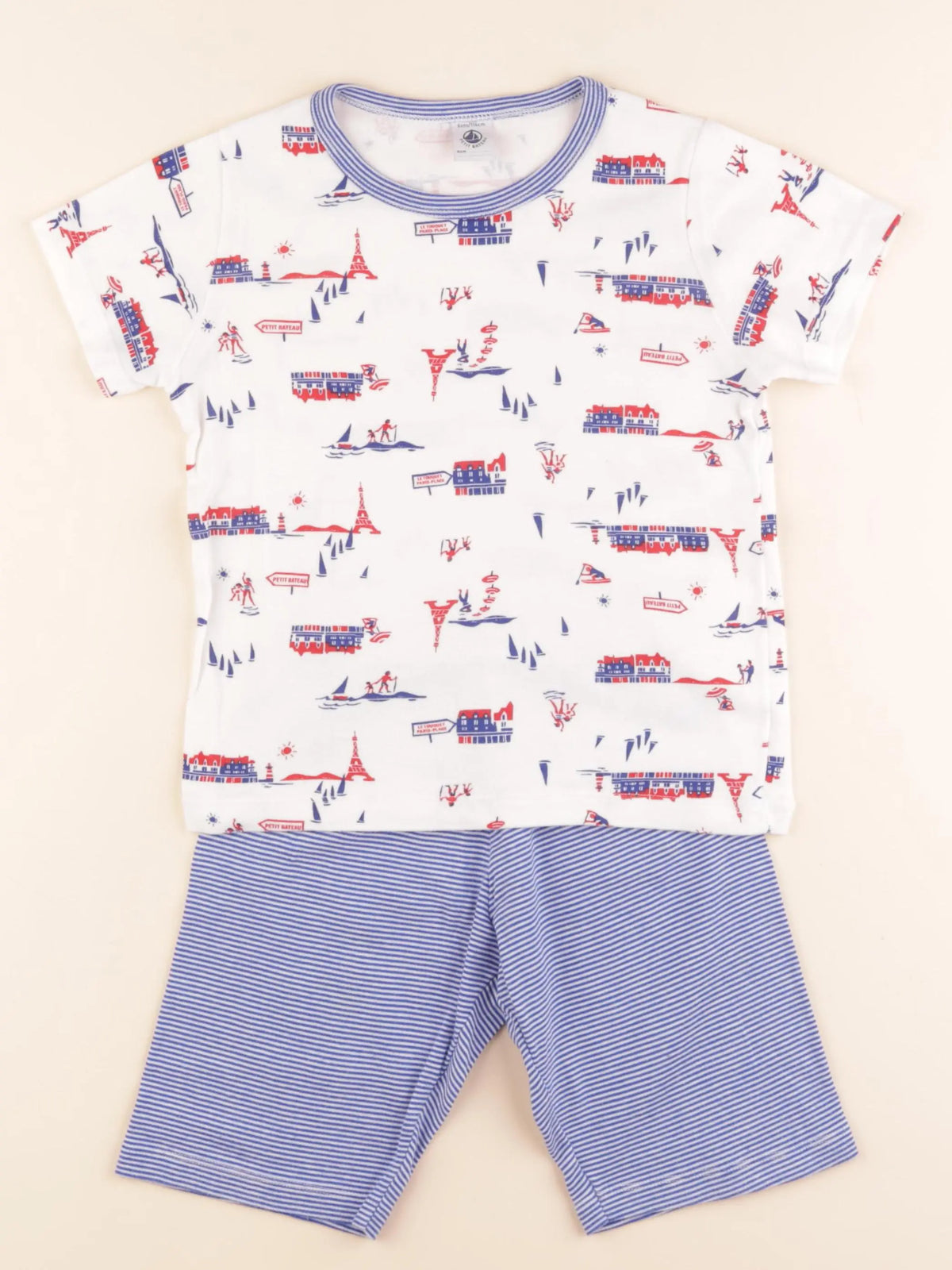 Petit Bateau - pyjama coton blanc - 6 ans