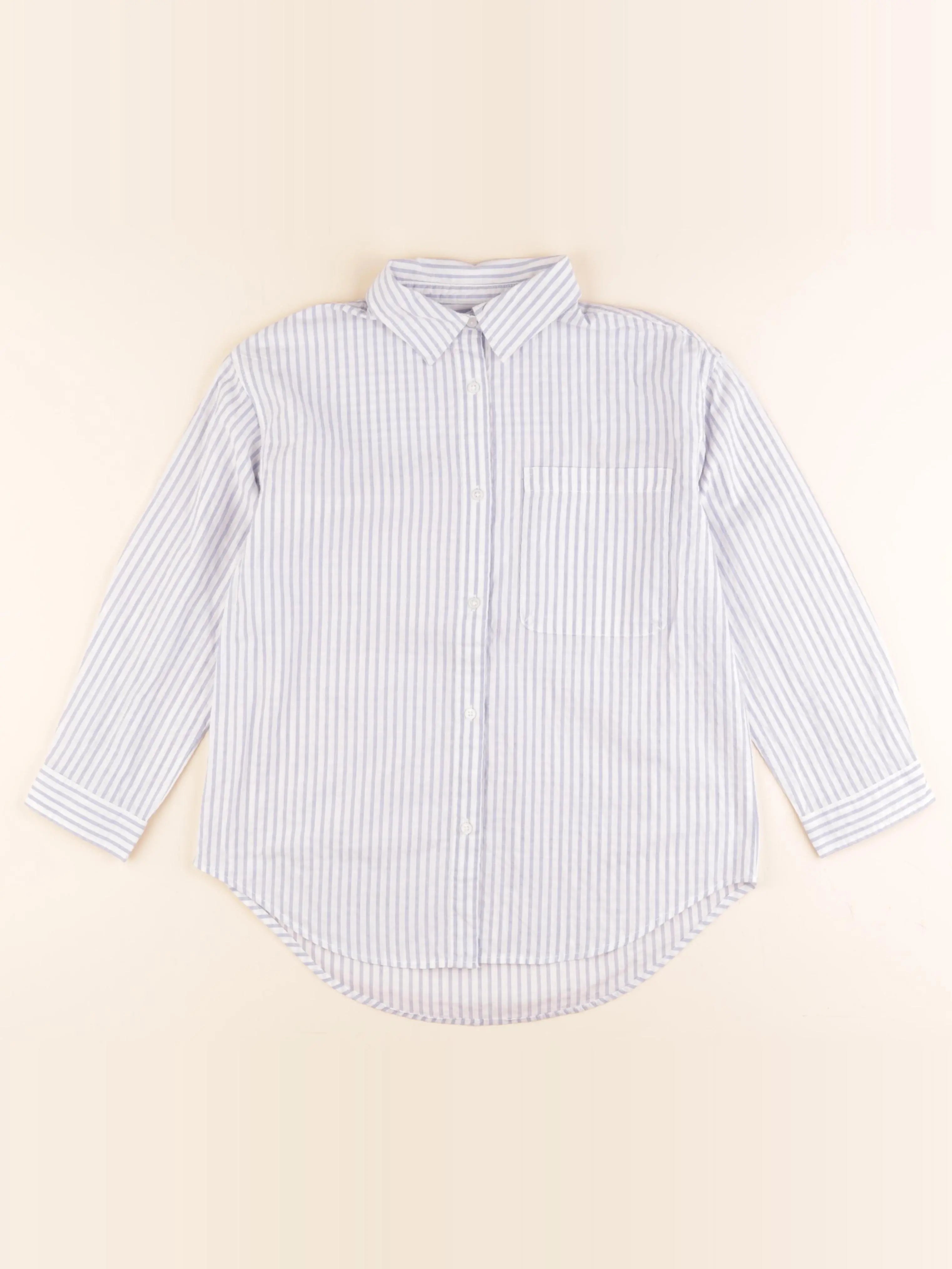 Zara - chemise bleu, blanc - 8 ans