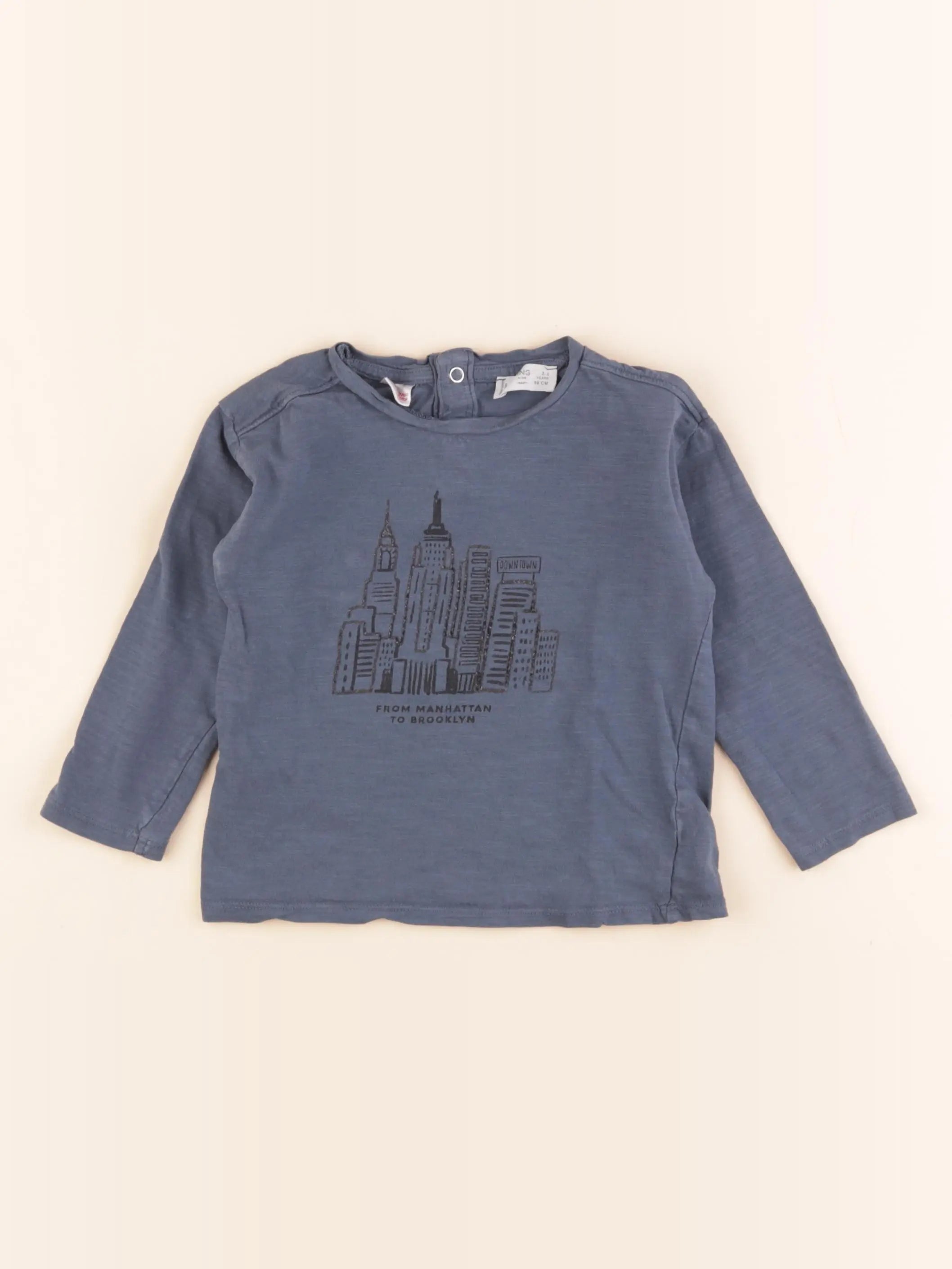 Mango - tee-shirt bleu - 2/3 ans