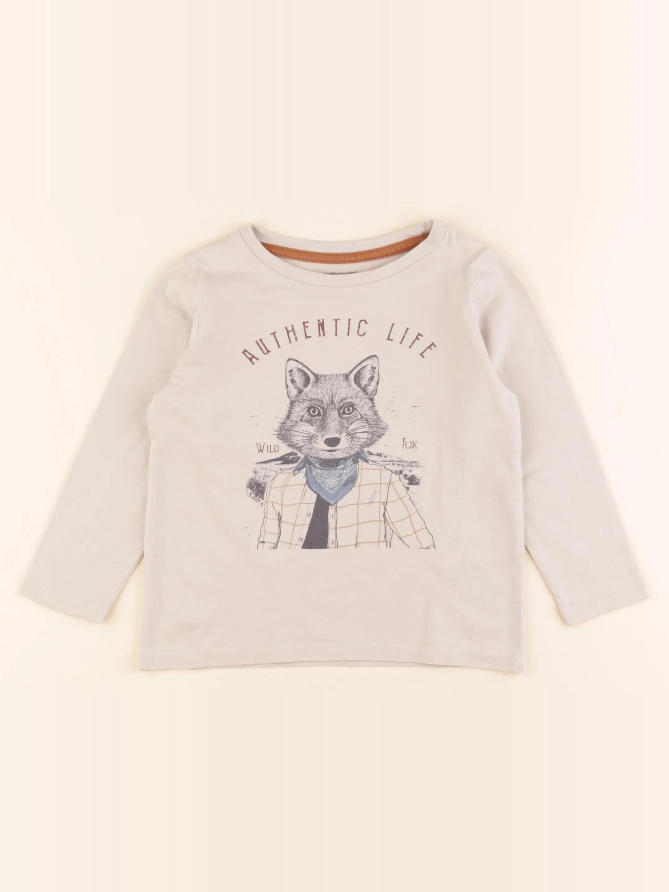 Vertbaudet - tee-shirt beige - 3 ans