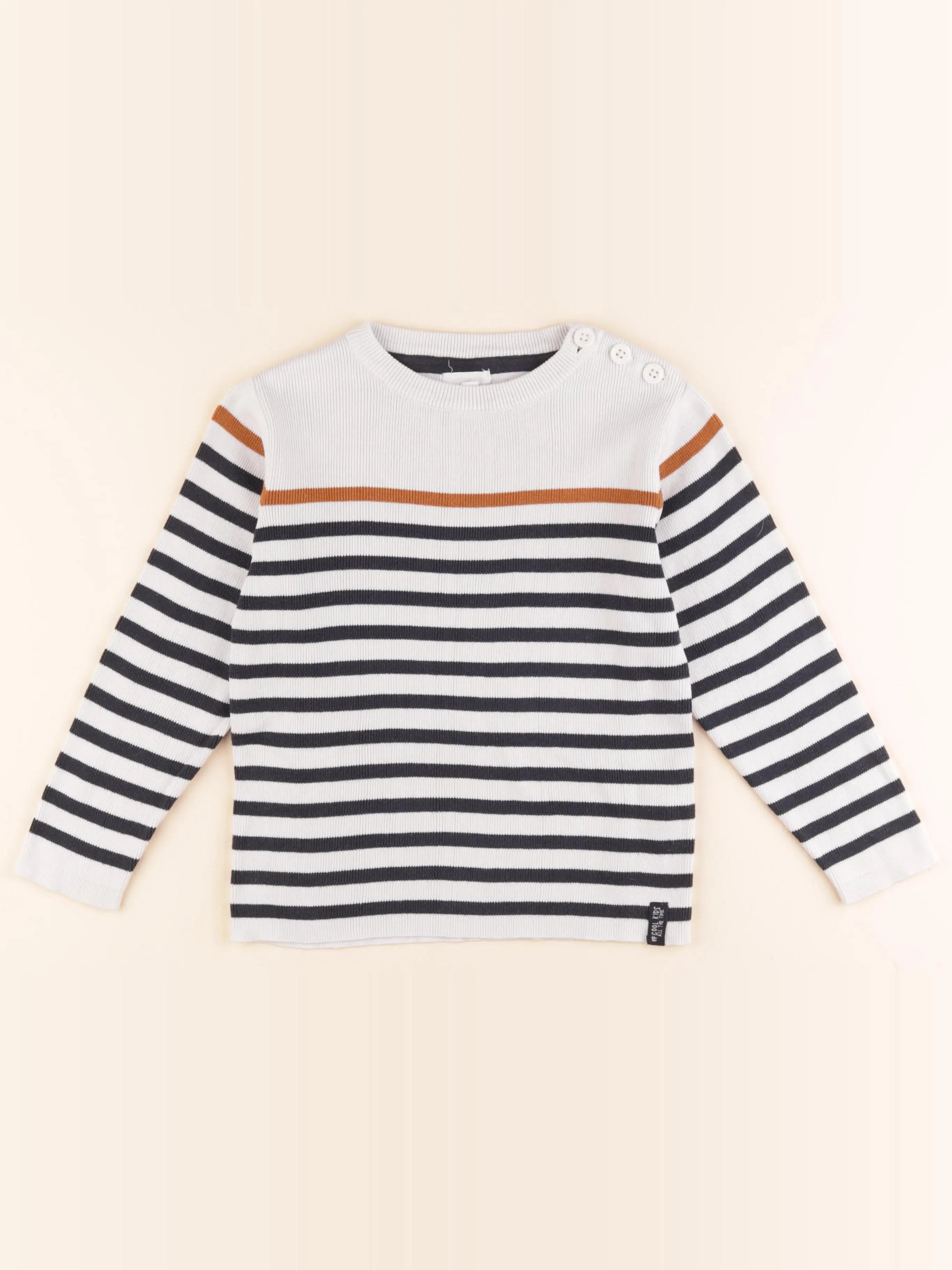 Vertbaudet - pull beige - 6 ans