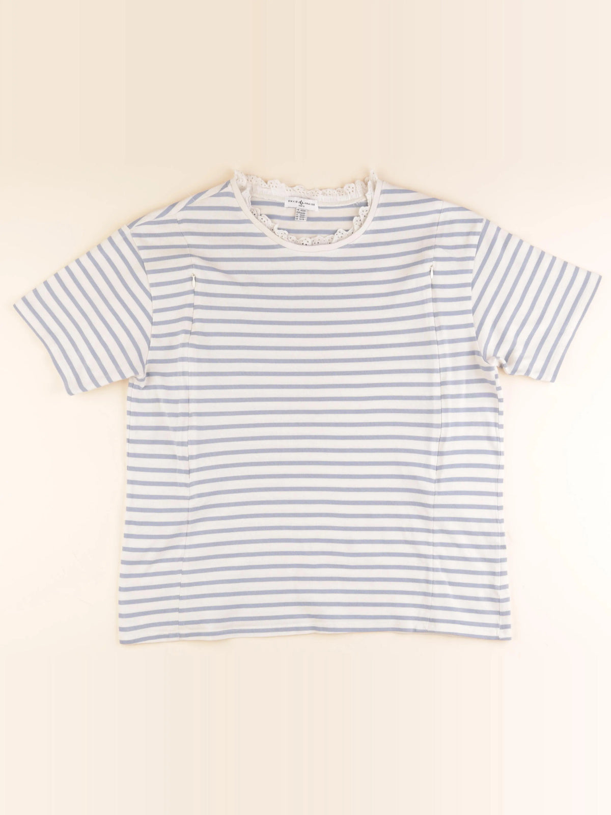 Envie de fraise - tee-shirt grossesse, allaitement blanc, bleu - 46 à 48