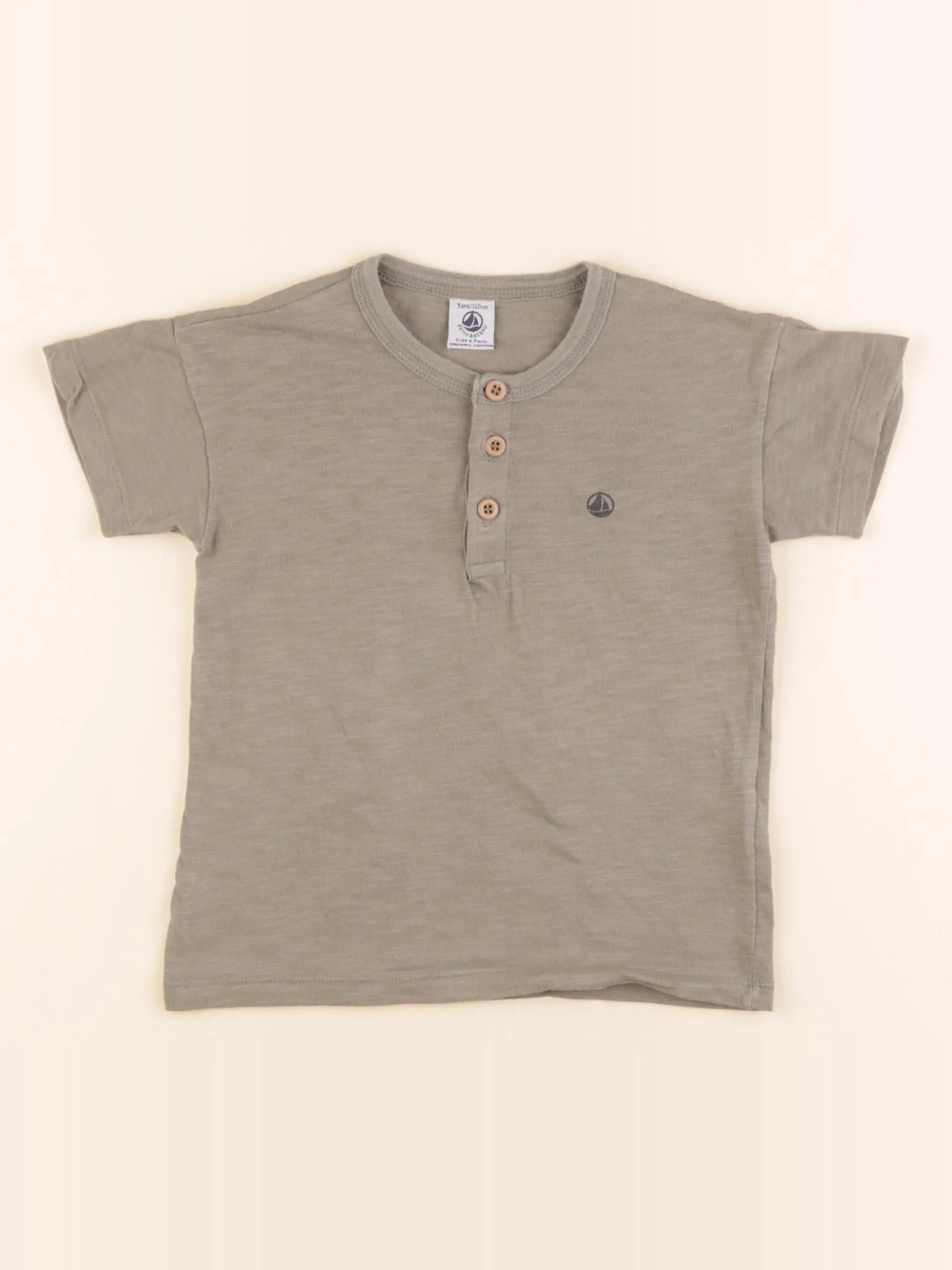 Petit Bateau - tee-shirt vert - 5 ans