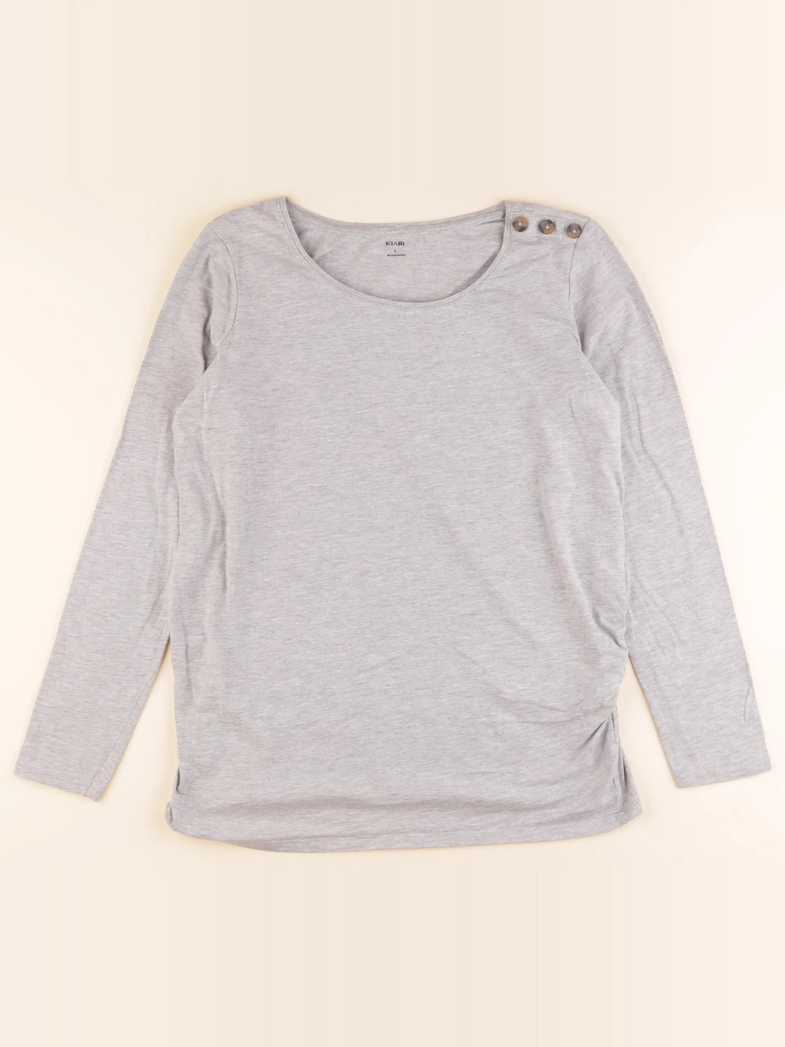 Kiabi - tee-shirt grossesse gris - l
