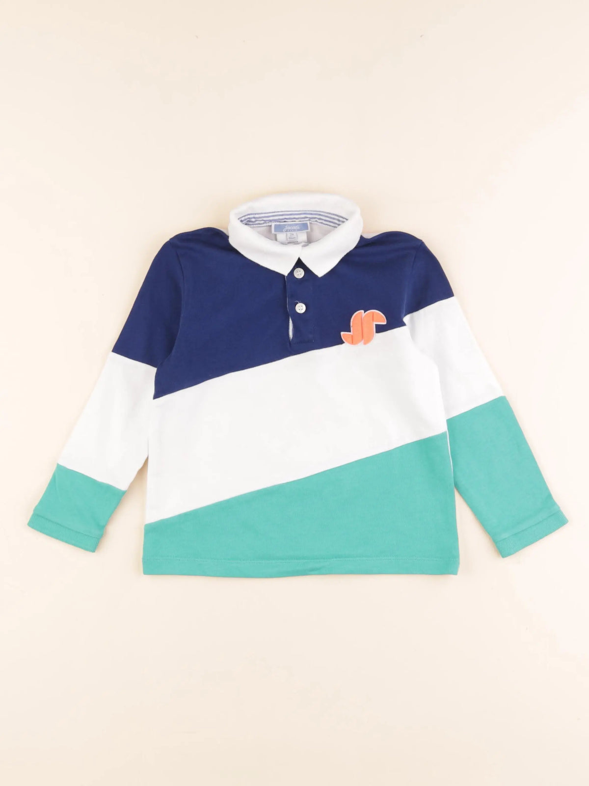 Jacadi - polo blanc, bleu - 3 ans