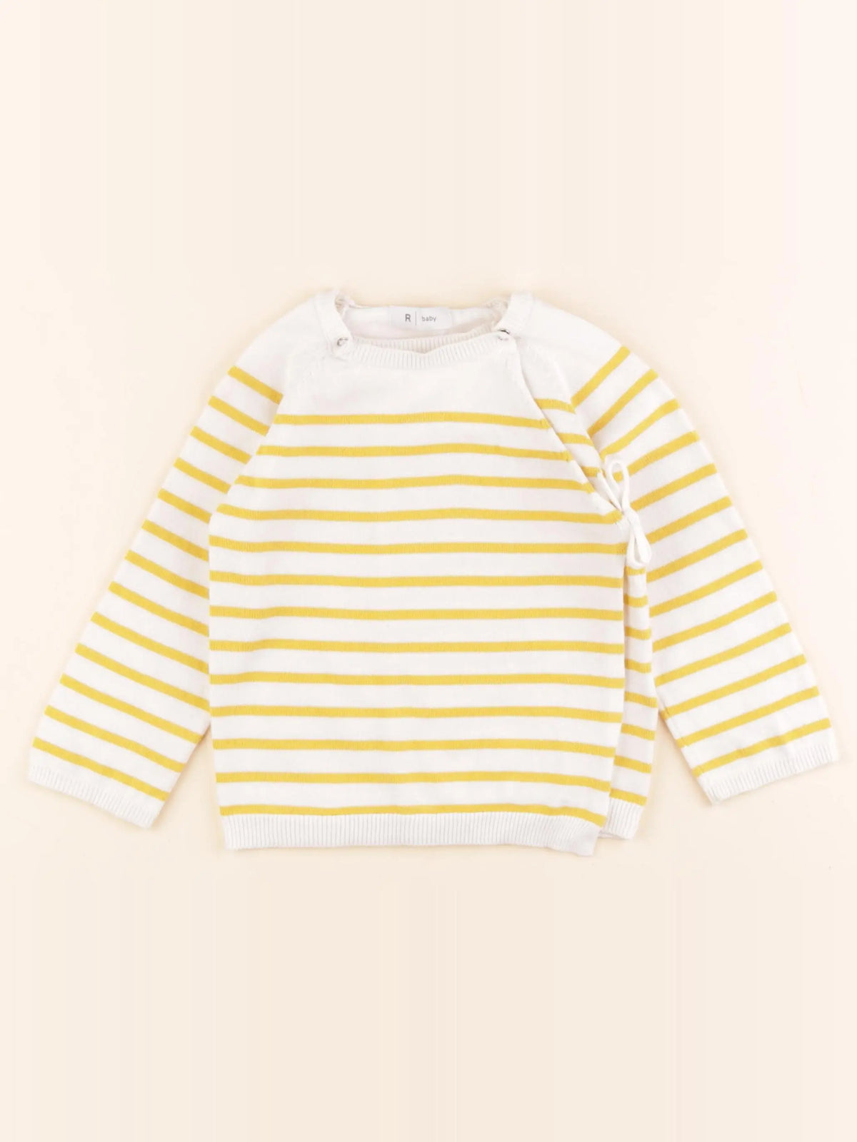 La Redoute - pull blanc, jaune - 24 mois
