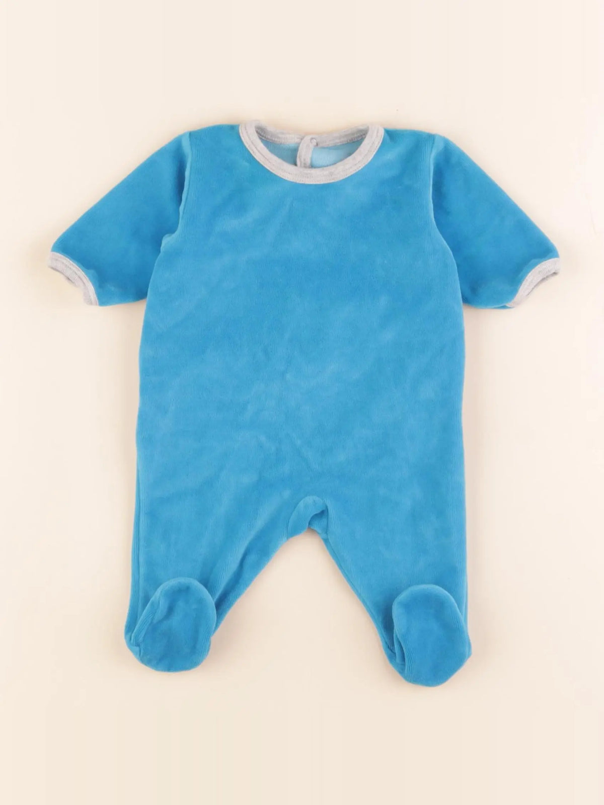 Petit Bateau - pyjama velours bleu - 1 mois